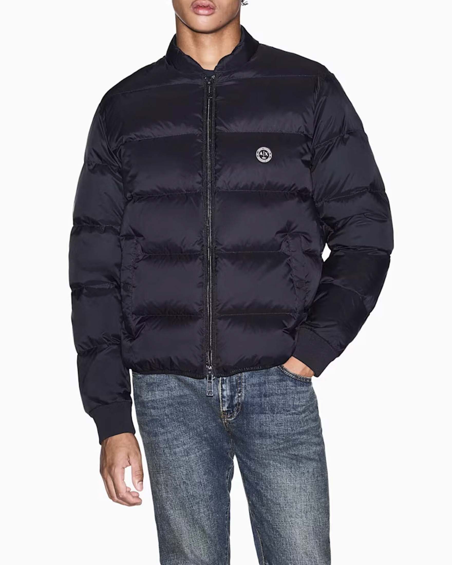 Piumino bomber Armani Exchange nero senza cappuccio