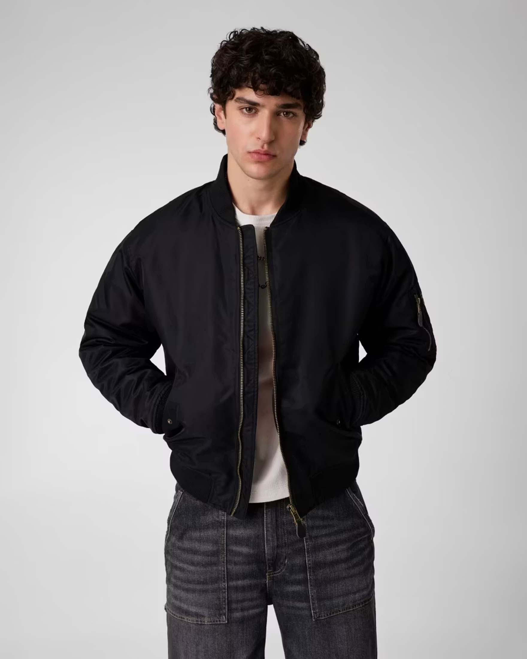 Giacca bomber Guess Jeans nera in nylon