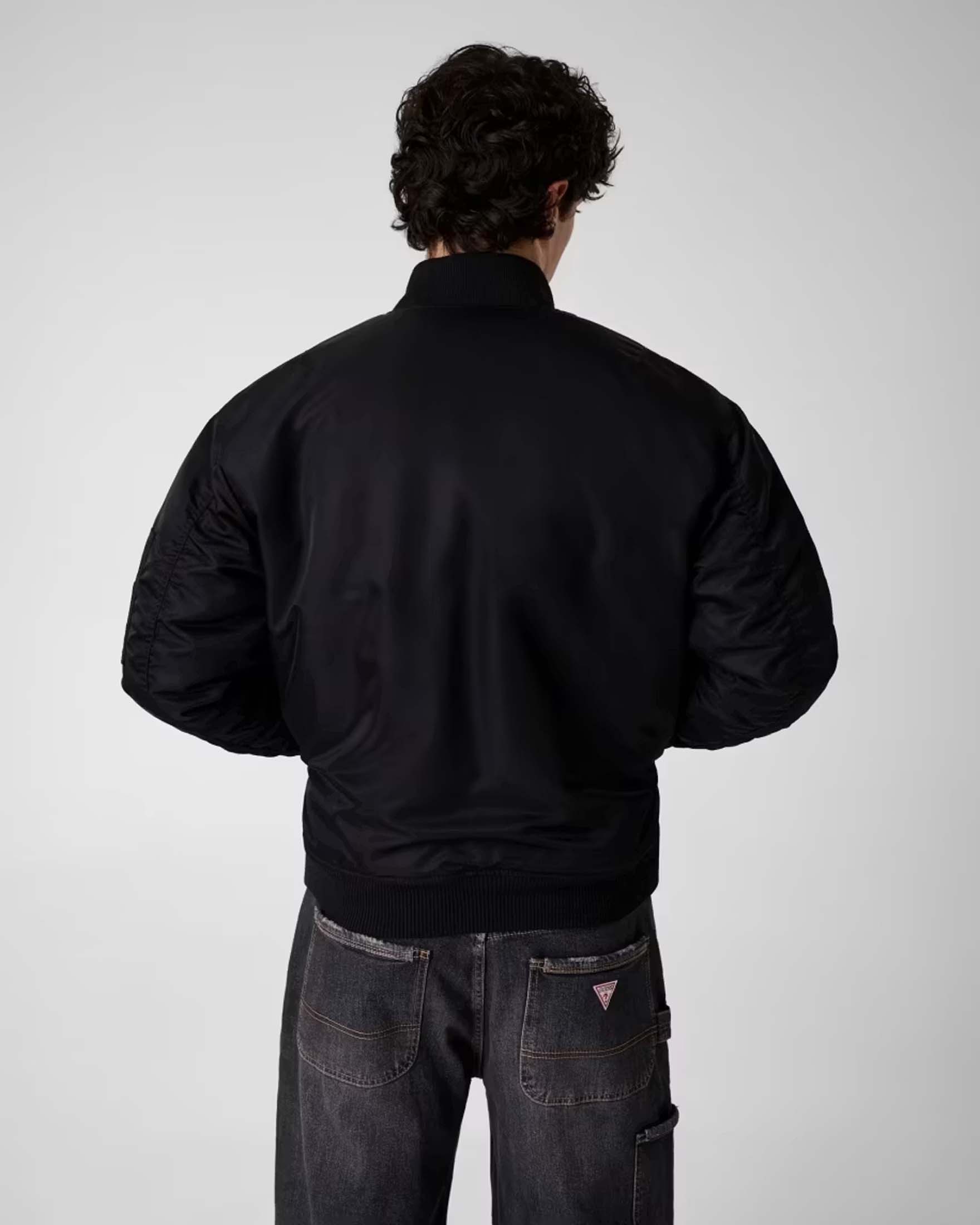 Giacca bomber Guess Jeans nera in nylon image