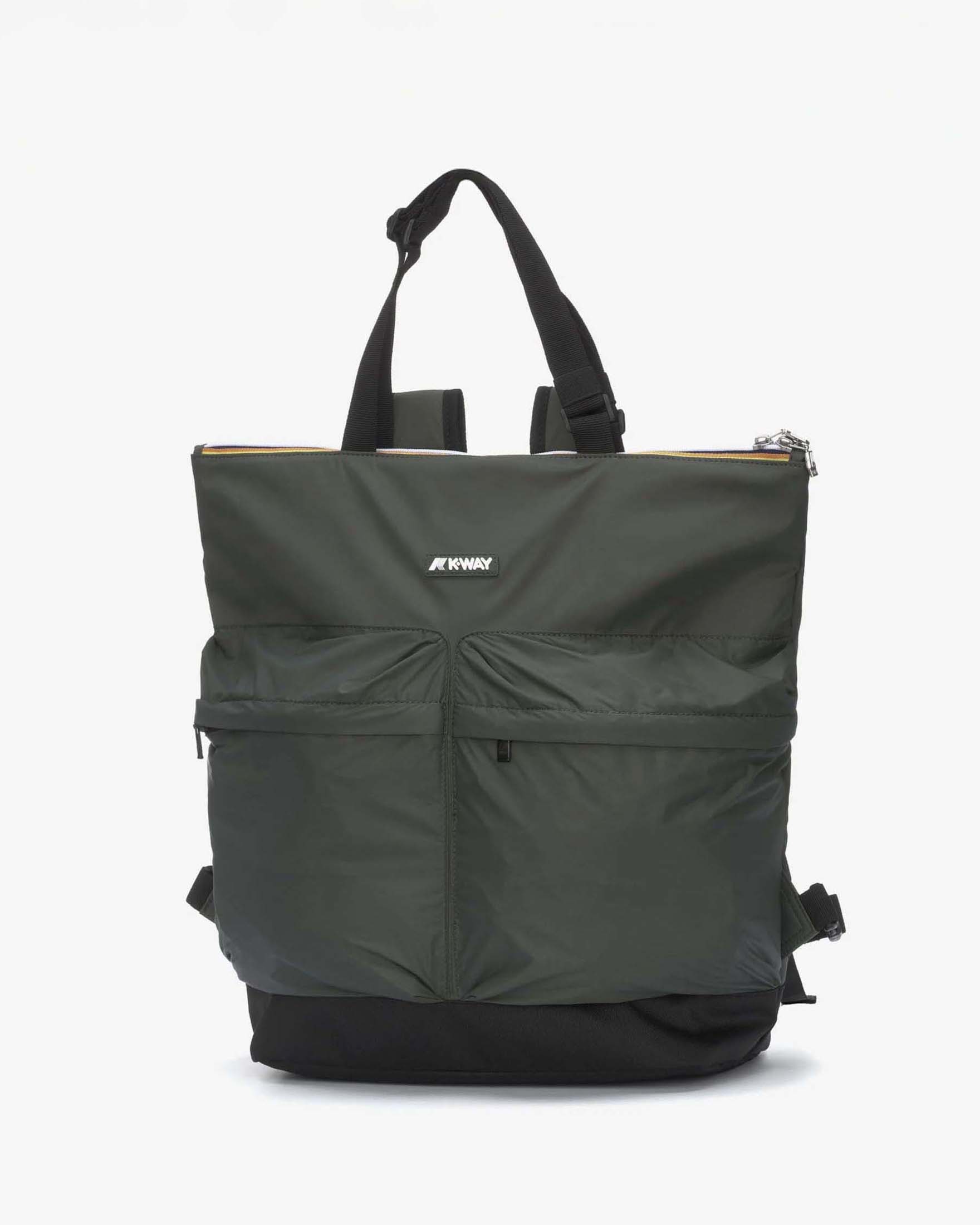 Borsa zaino K-Way verde militare Noam in nylon ripstop impermeabile image