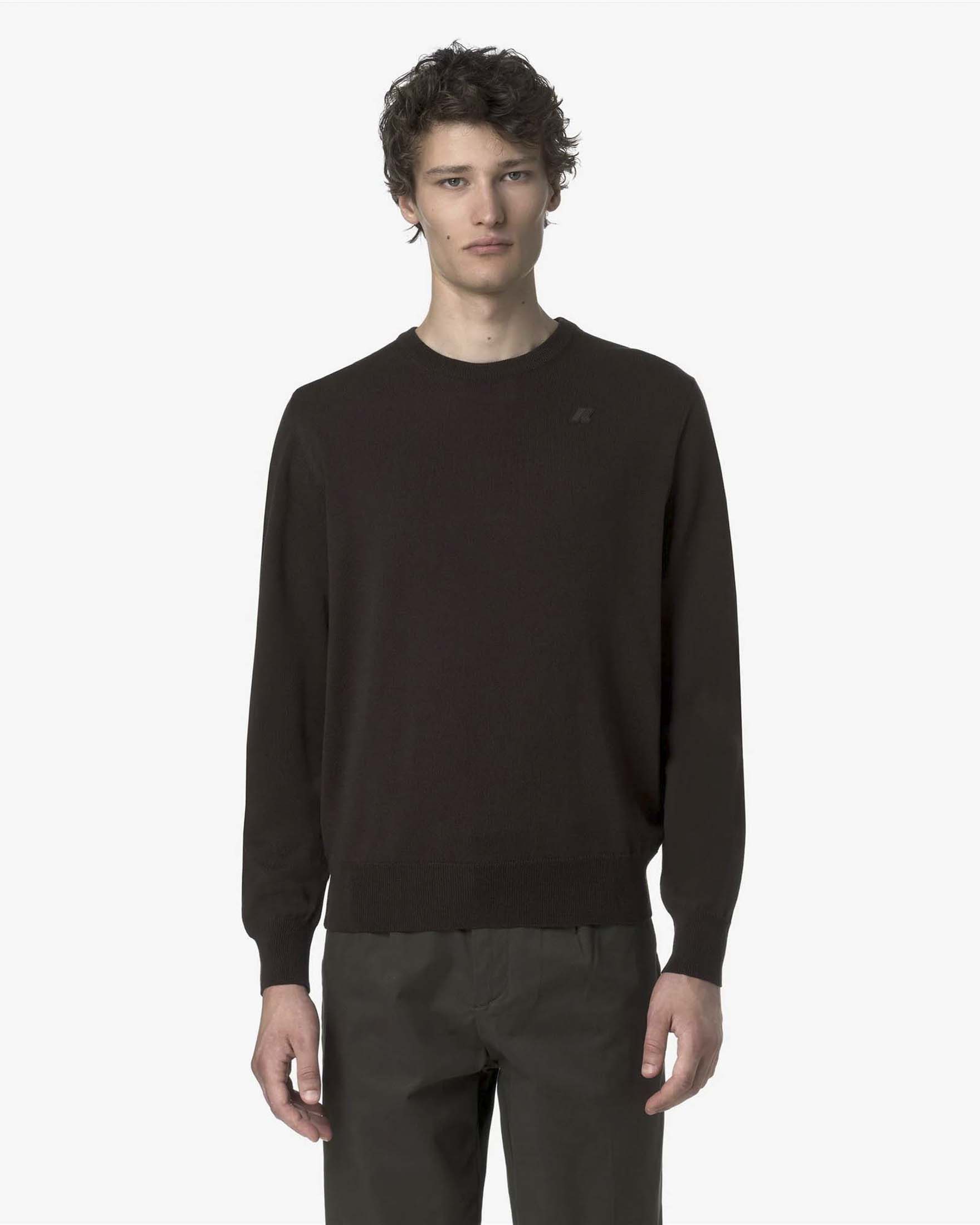 Maglione K-Way Sebastien marrone in lana merino