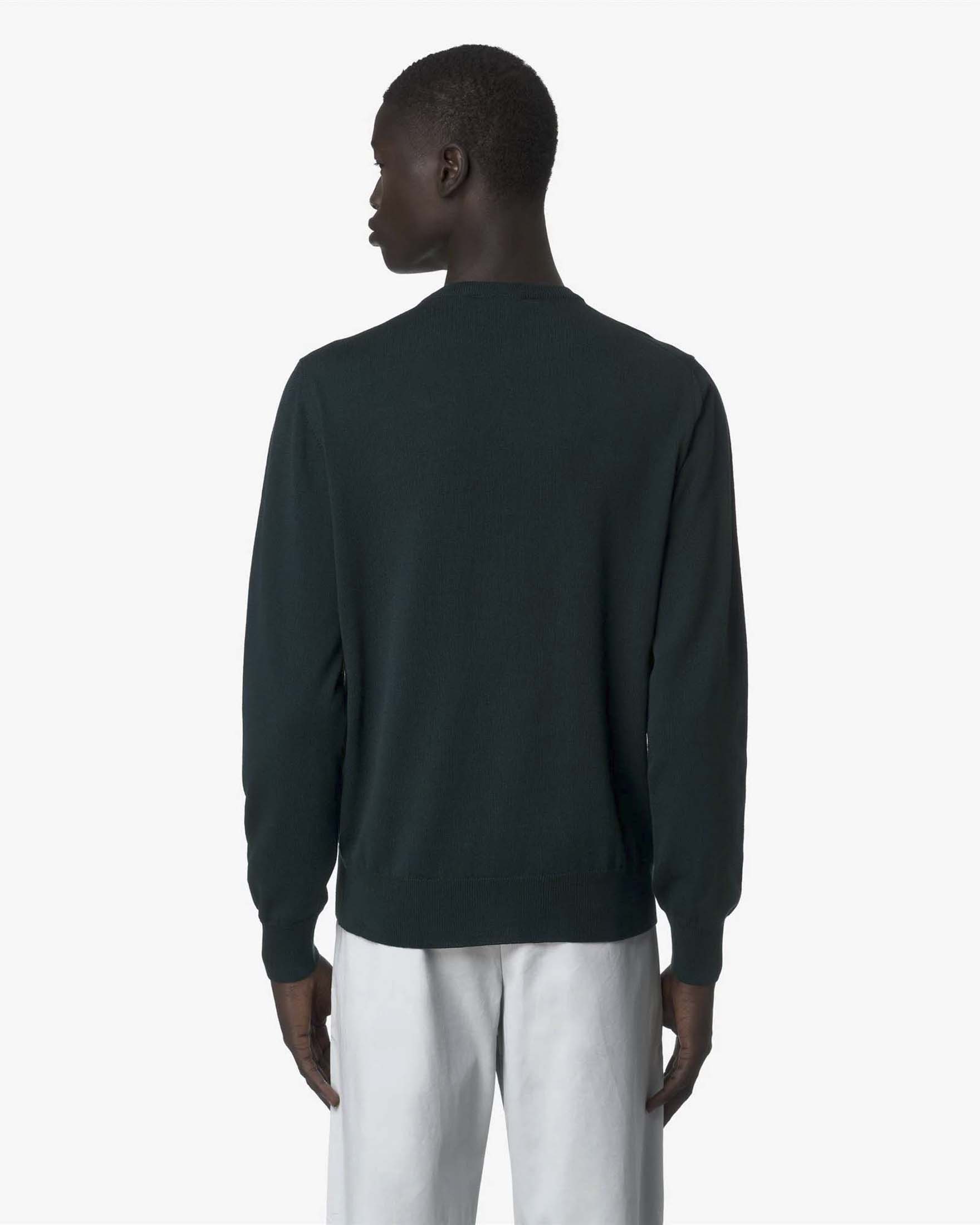 Maglione K-Way Sebastien verde scuro in lana merino image