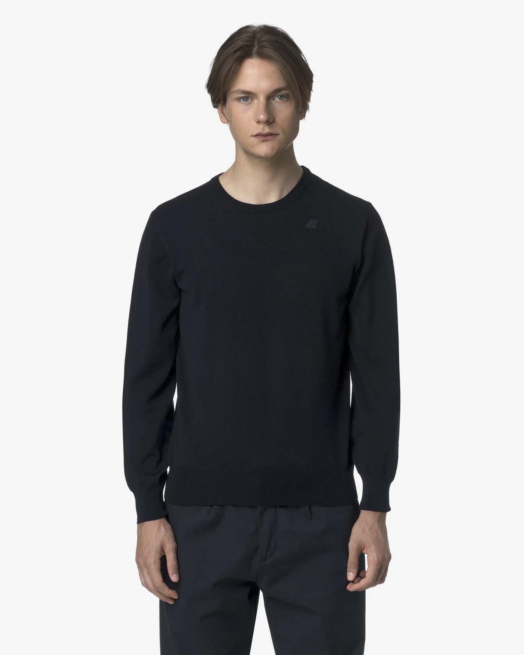 Maglione K-Way Sebastien blu in lana merino