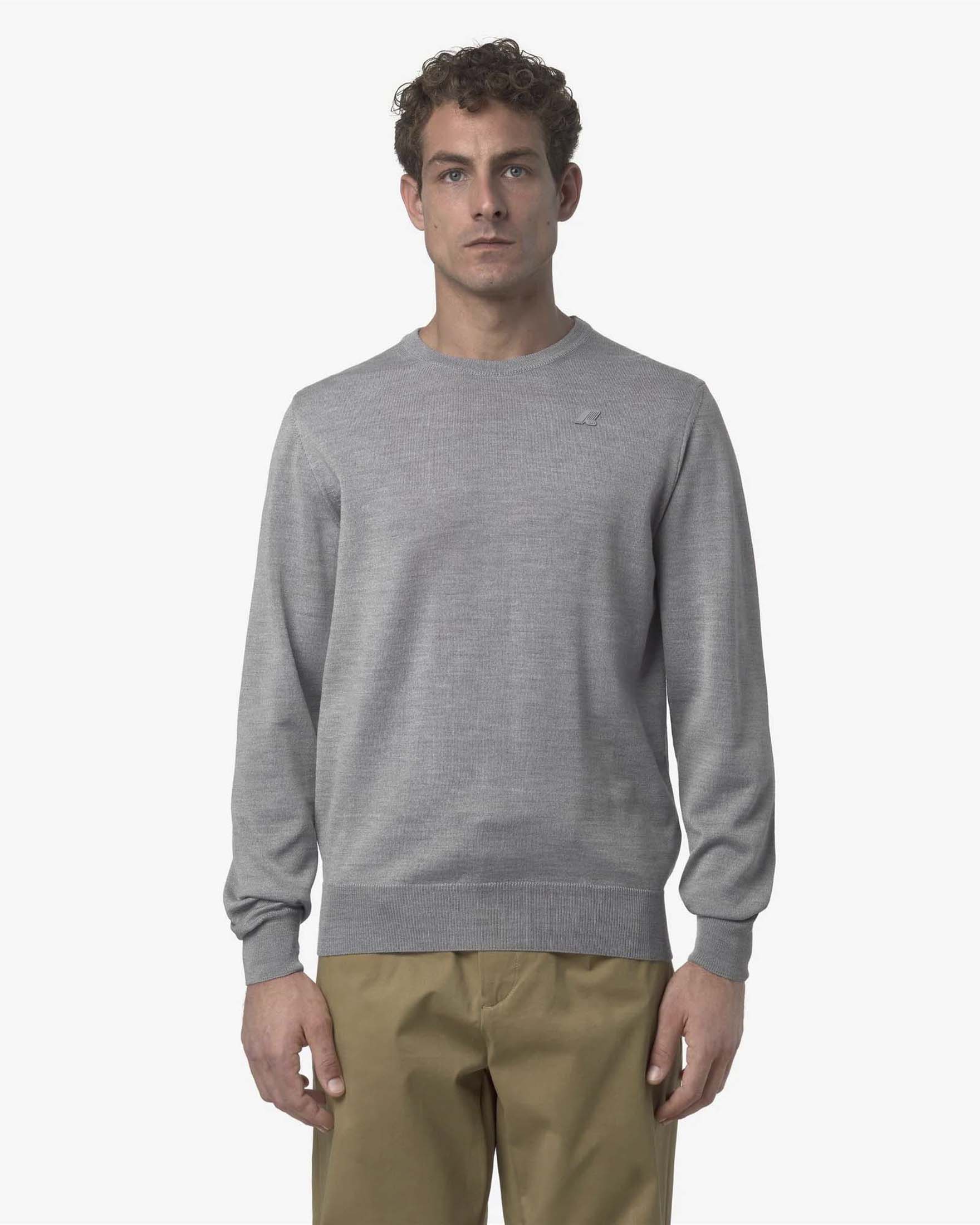 Maglione K-Way Sebastien grigio in lana merino