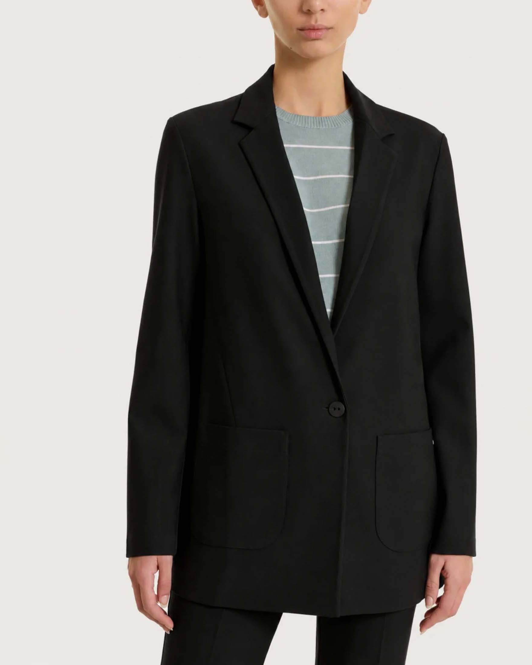 Blazer monopetto Ragno nero in tessuto Compact con chiusura a un bottone