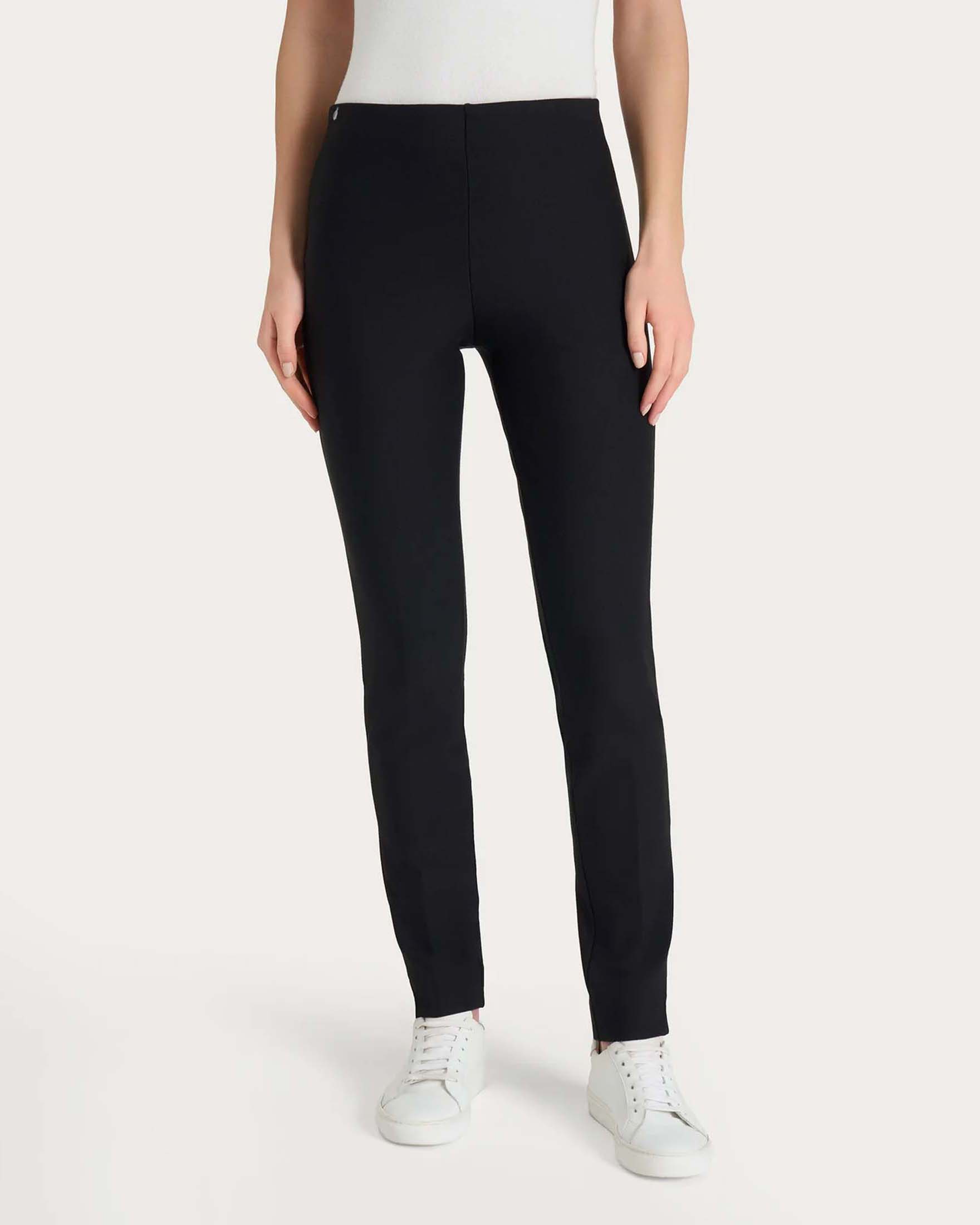 Pantaloni a sigaretta Ragno neri in tessuto Compact con vita elasticizzata