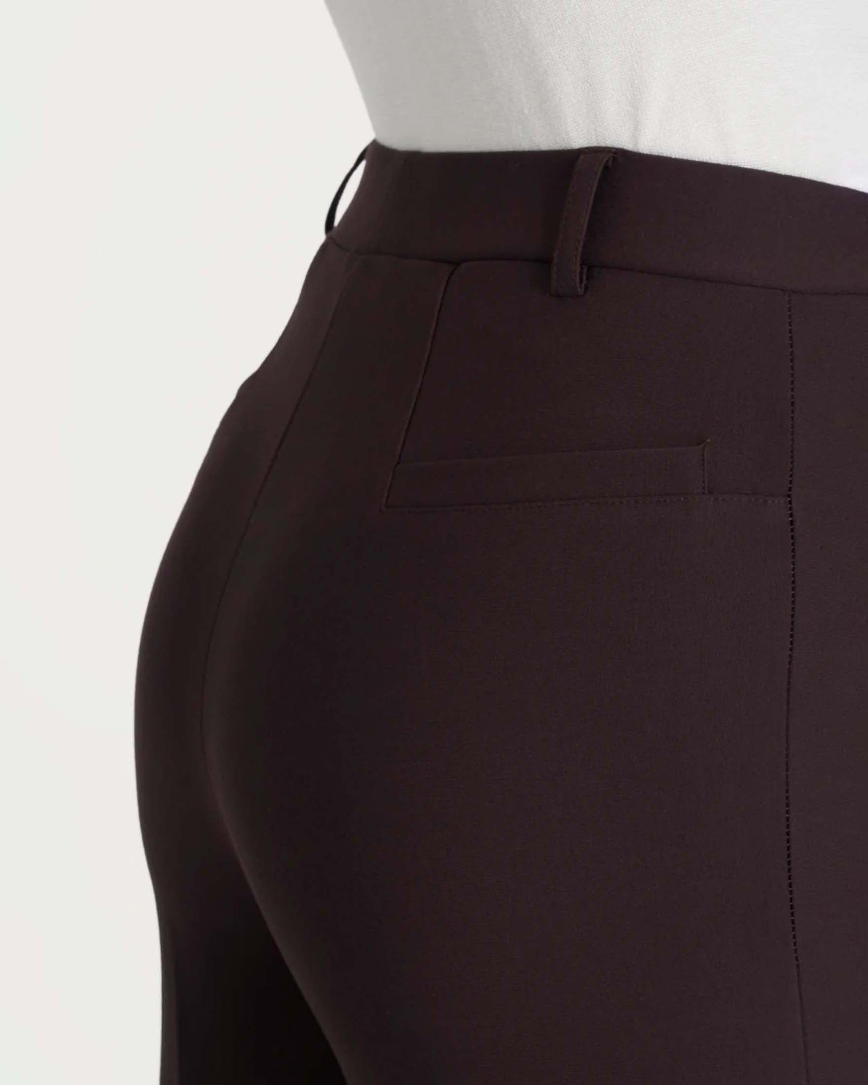 Pantaloni wide leg Ragno marroni in tessuto Compact con vita elasticizzata image