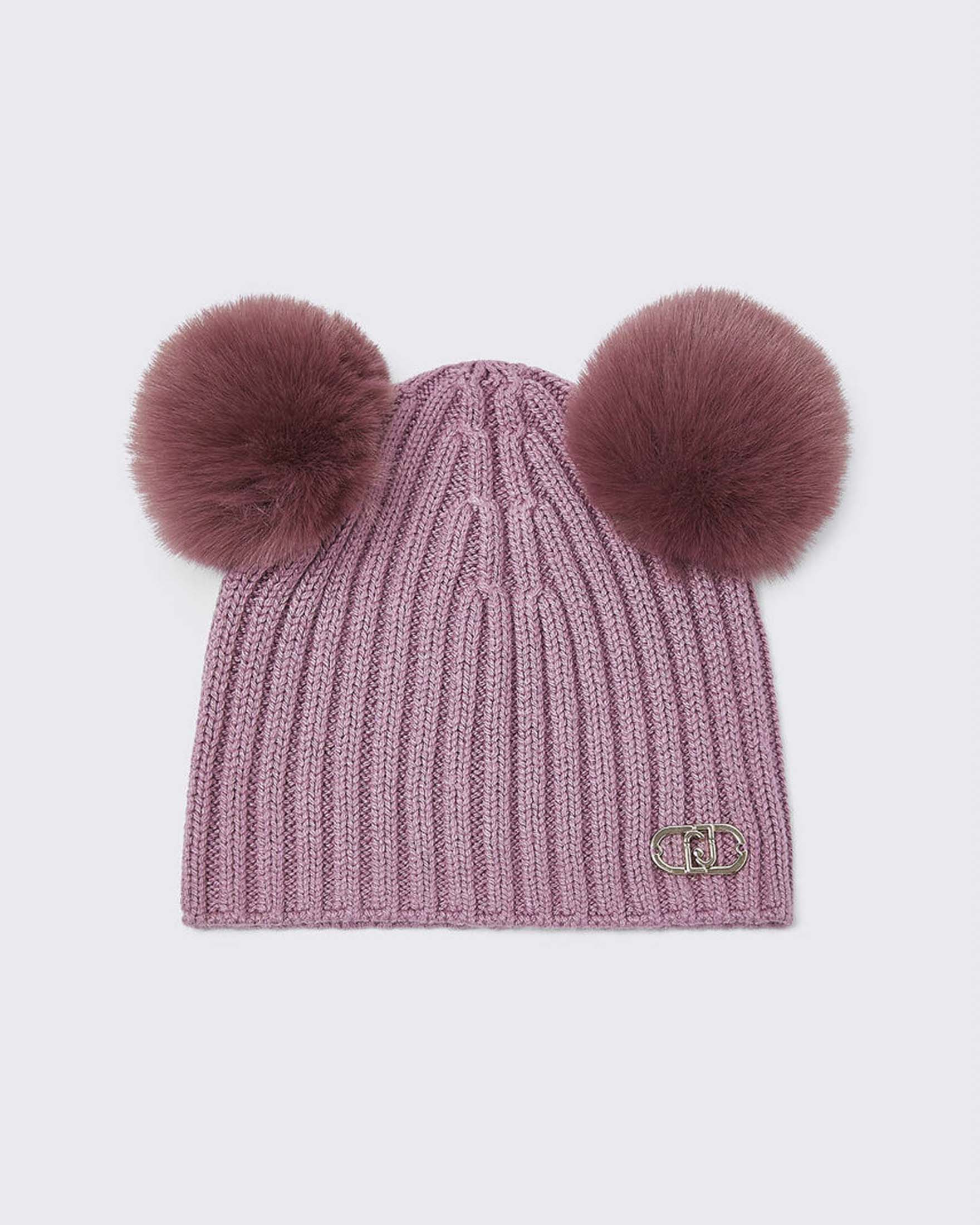 Cuffia rosa Liu Jo in misto viscosa con pompon