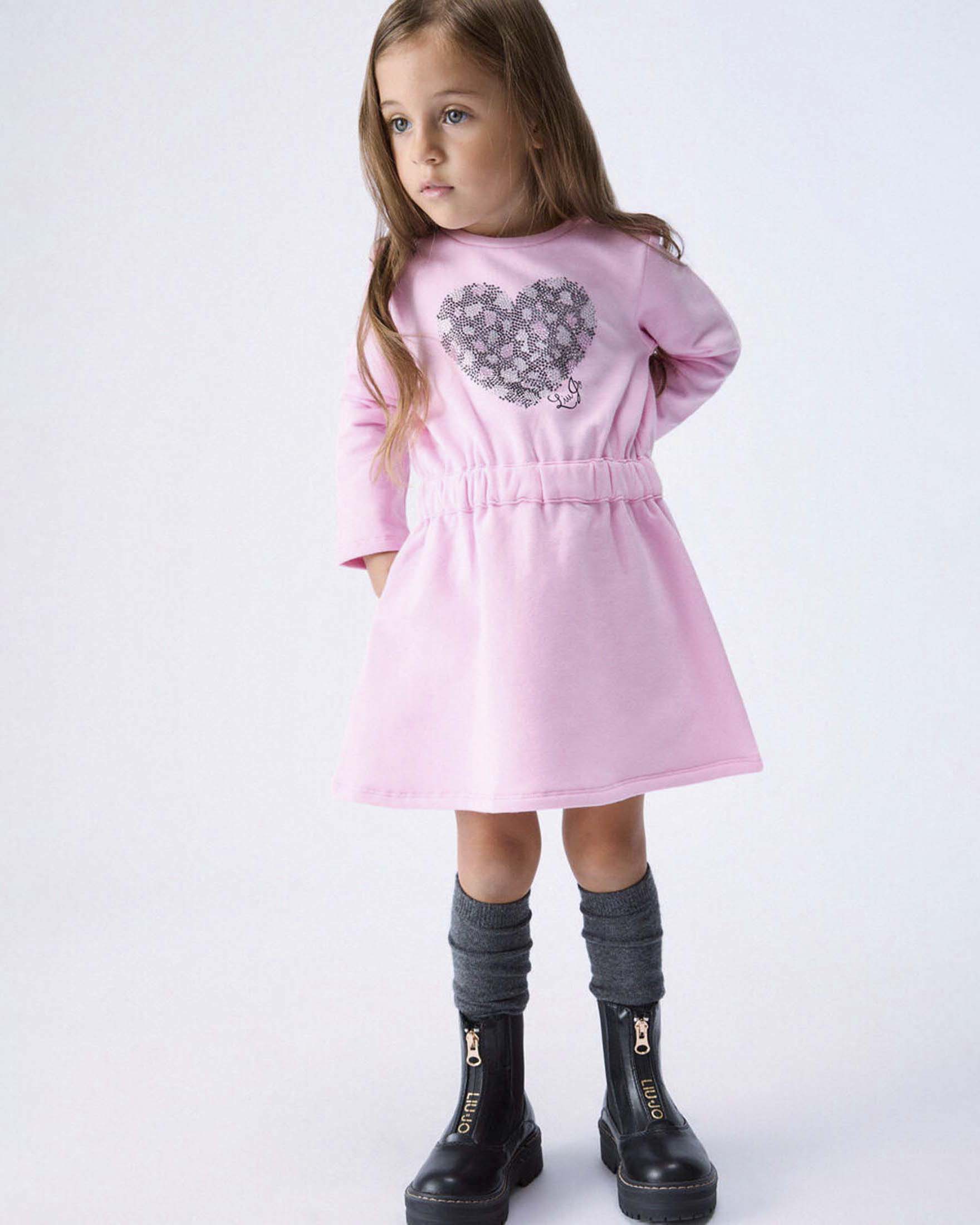 Abito rosa Liu Jo in felpa di misto cotone stretch