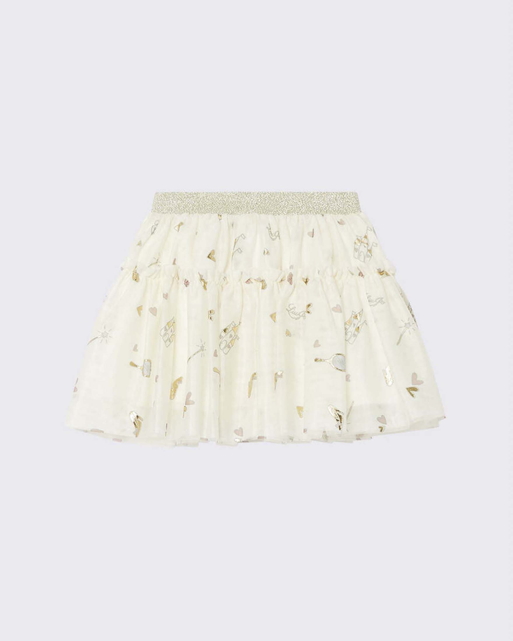 Gonna color panna Liu Jo in tulle con fantasia fiabesca