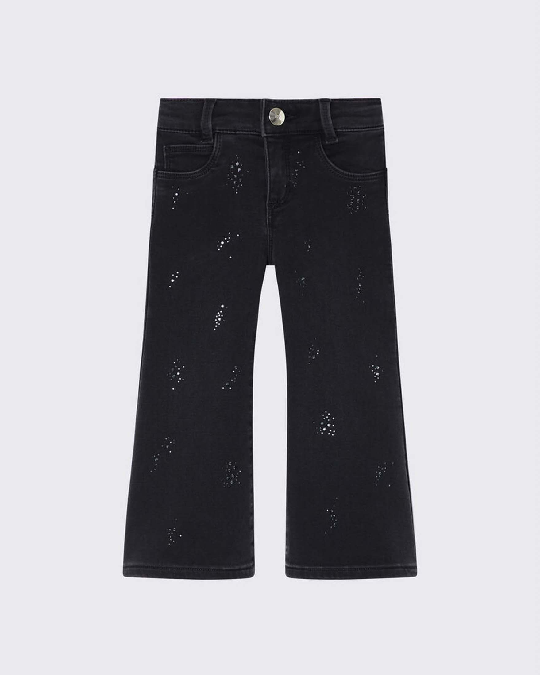 Jeans flare nero Liu Jo con strass applicati