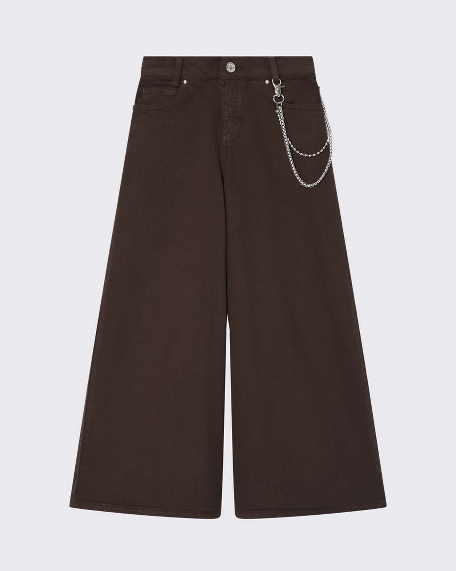 Pantalone palazzo marrone Liu Jo con catena