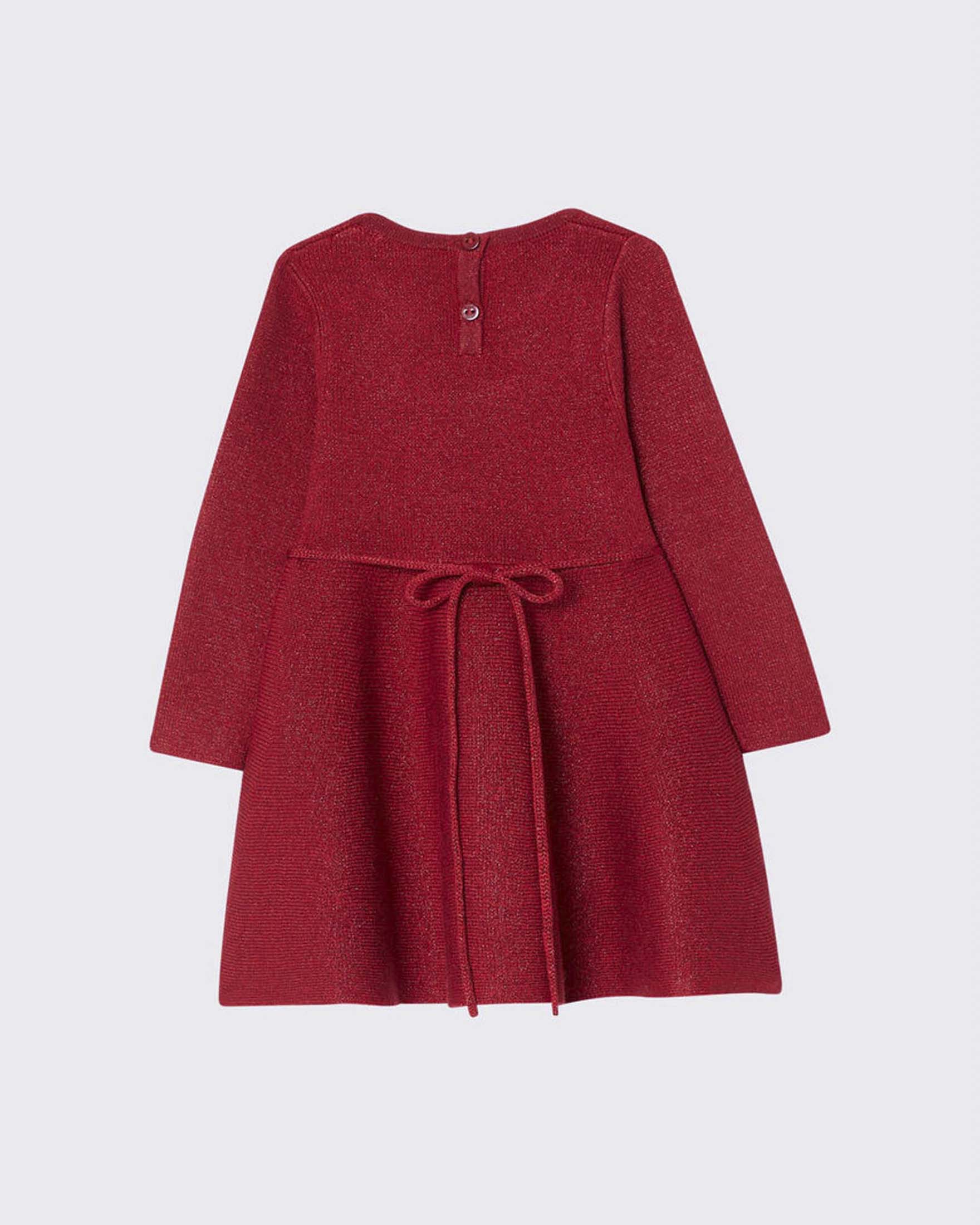 Abito rosso Liu Jo in maglia di misto viscosa con lurex e fiorellino image