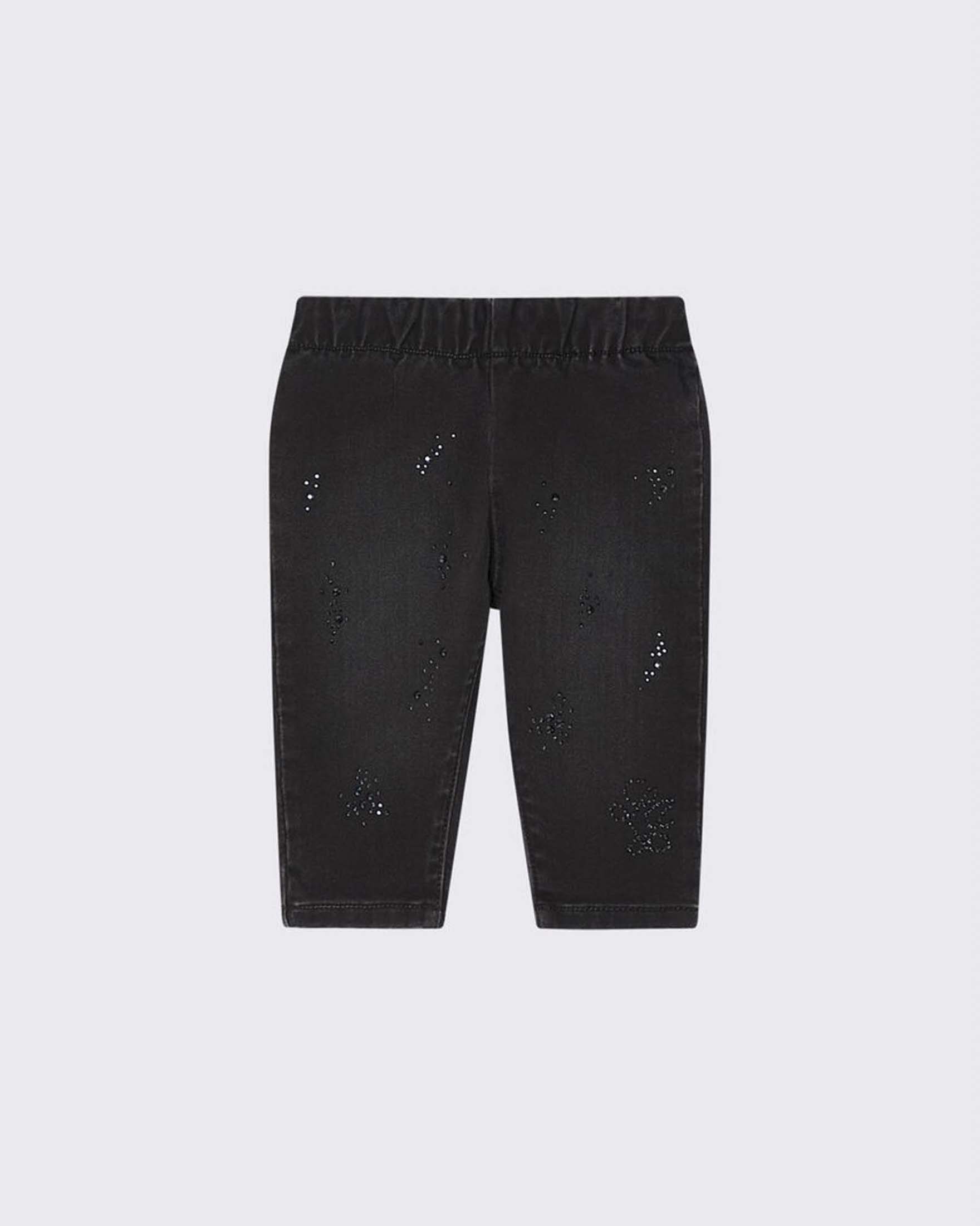 Jeans nero Liu Jo in cotone stretch con strass