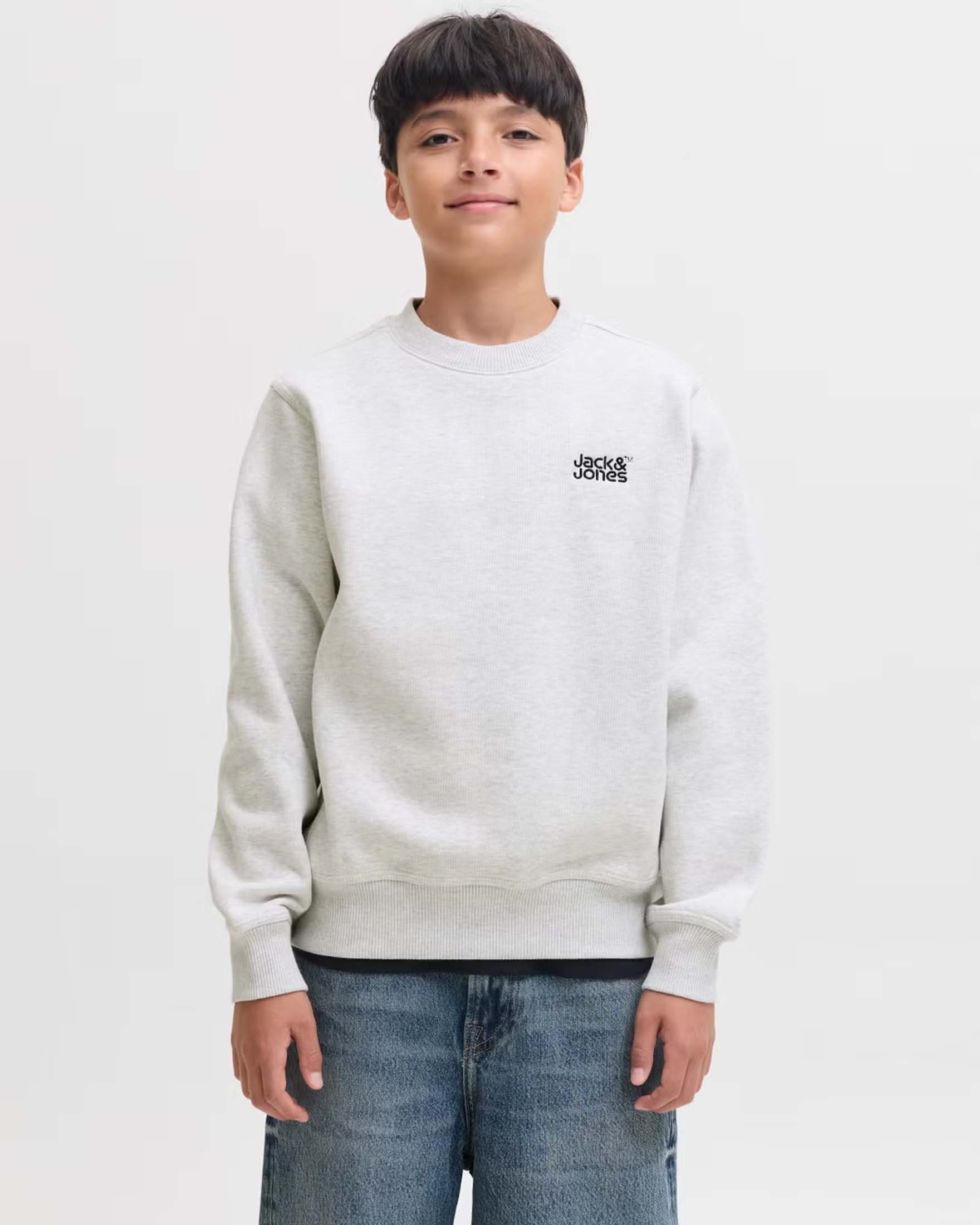 Felpa grigio melange Jack & Jones in cotone stretch