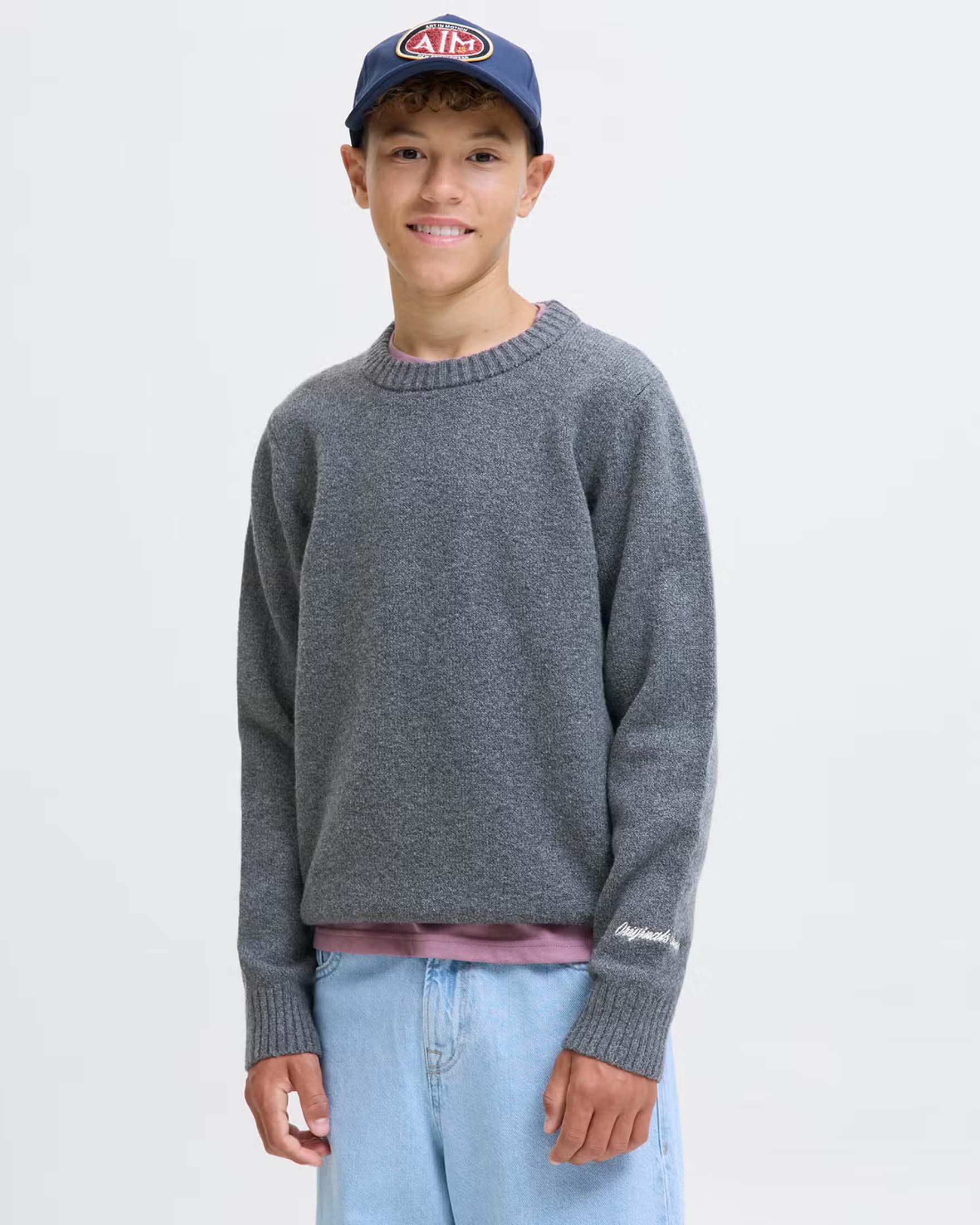 Maglioncino grigio Jack & Jones in misto cotone