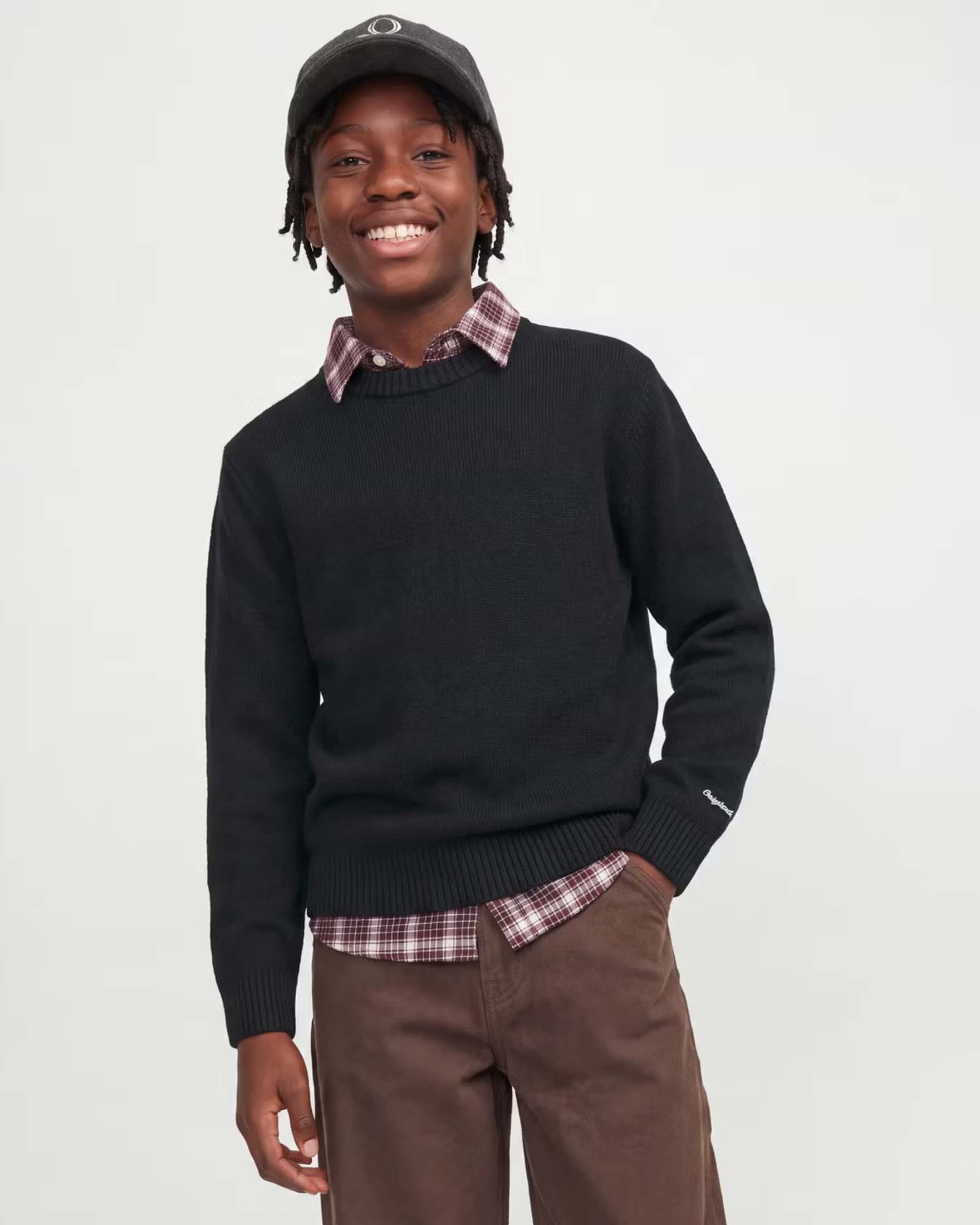 Maglioncino nero Jack & Jones in misto cotone