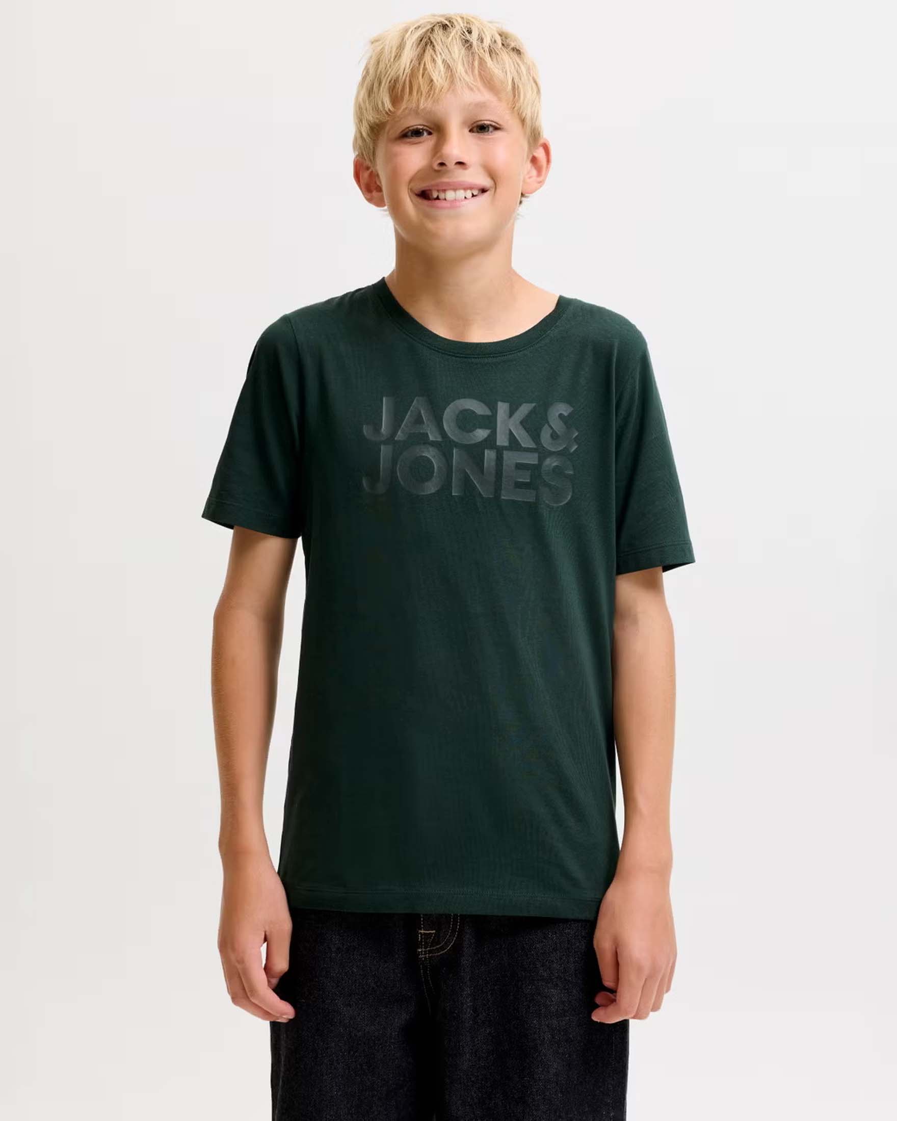 T-shirt verde Jack & Jones con logo gommato