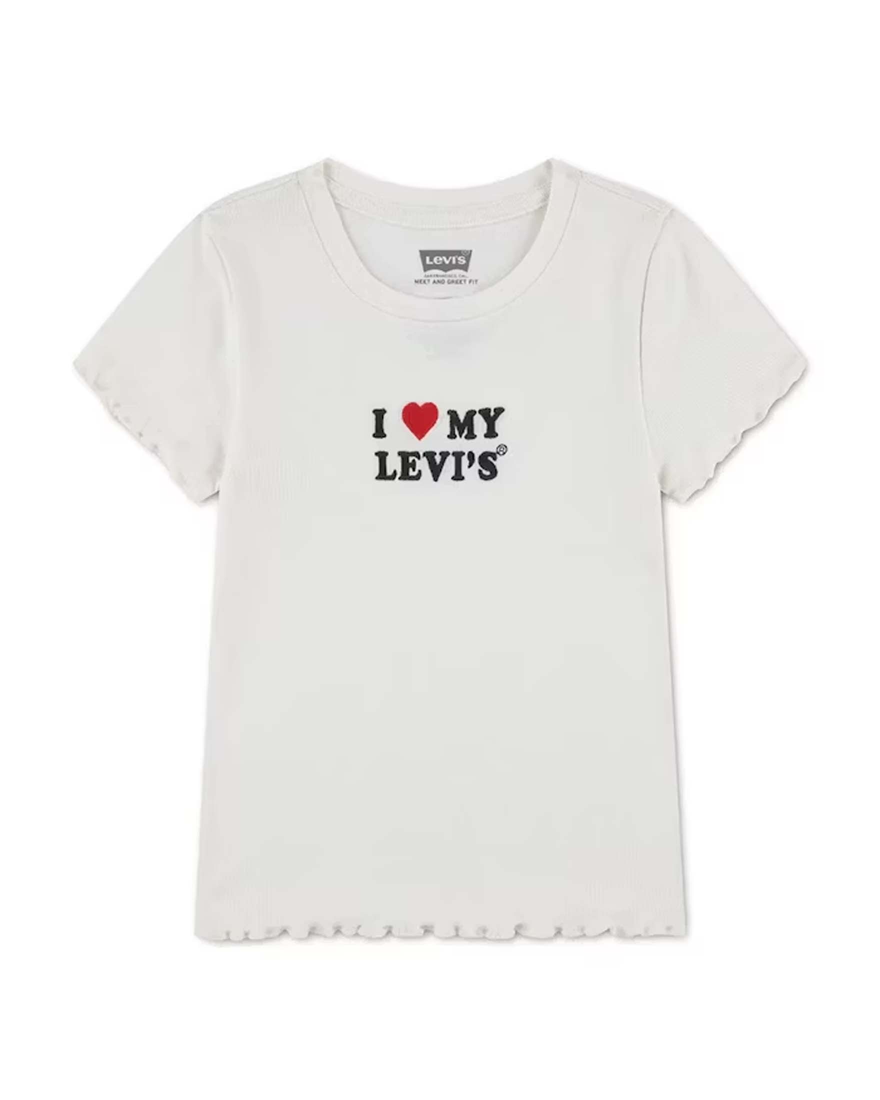 T-shirt bianca Levi's con scritta I love my Levi's