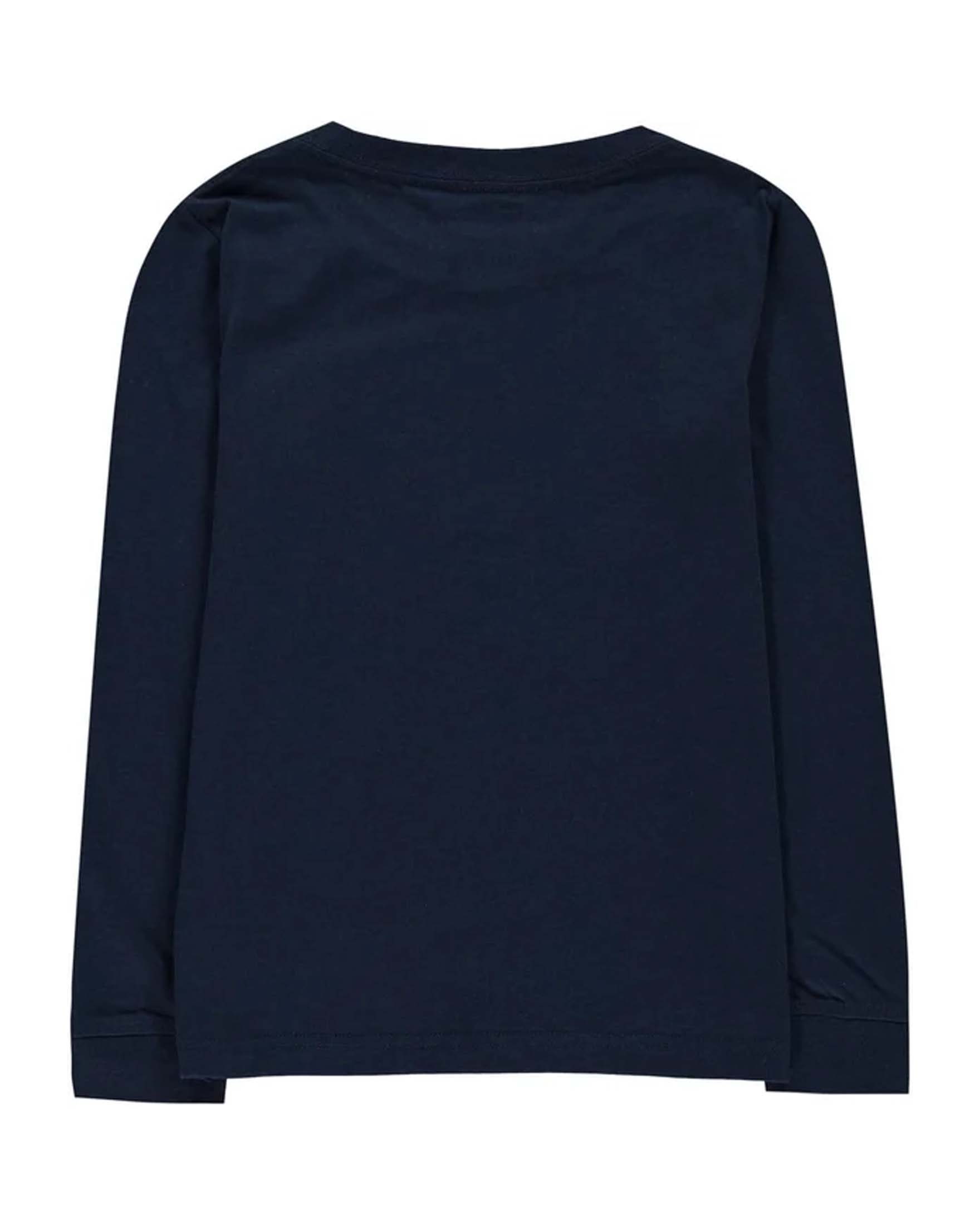 T-shirt Levi's blu a maniche lunghe con logo batwing rosso image