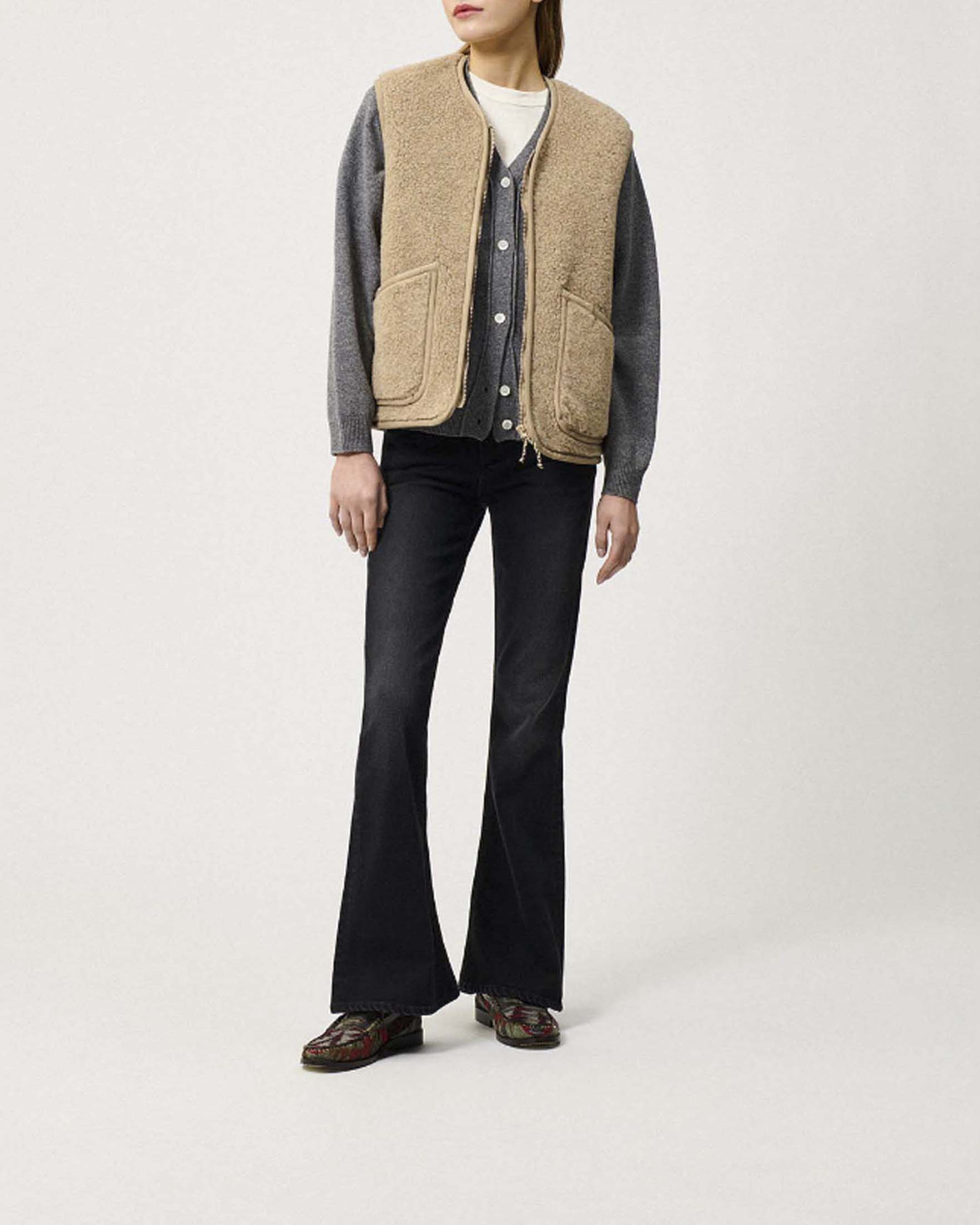 Jeans bootcut Zandra Drew Roy Roger's nero mirato a vita media