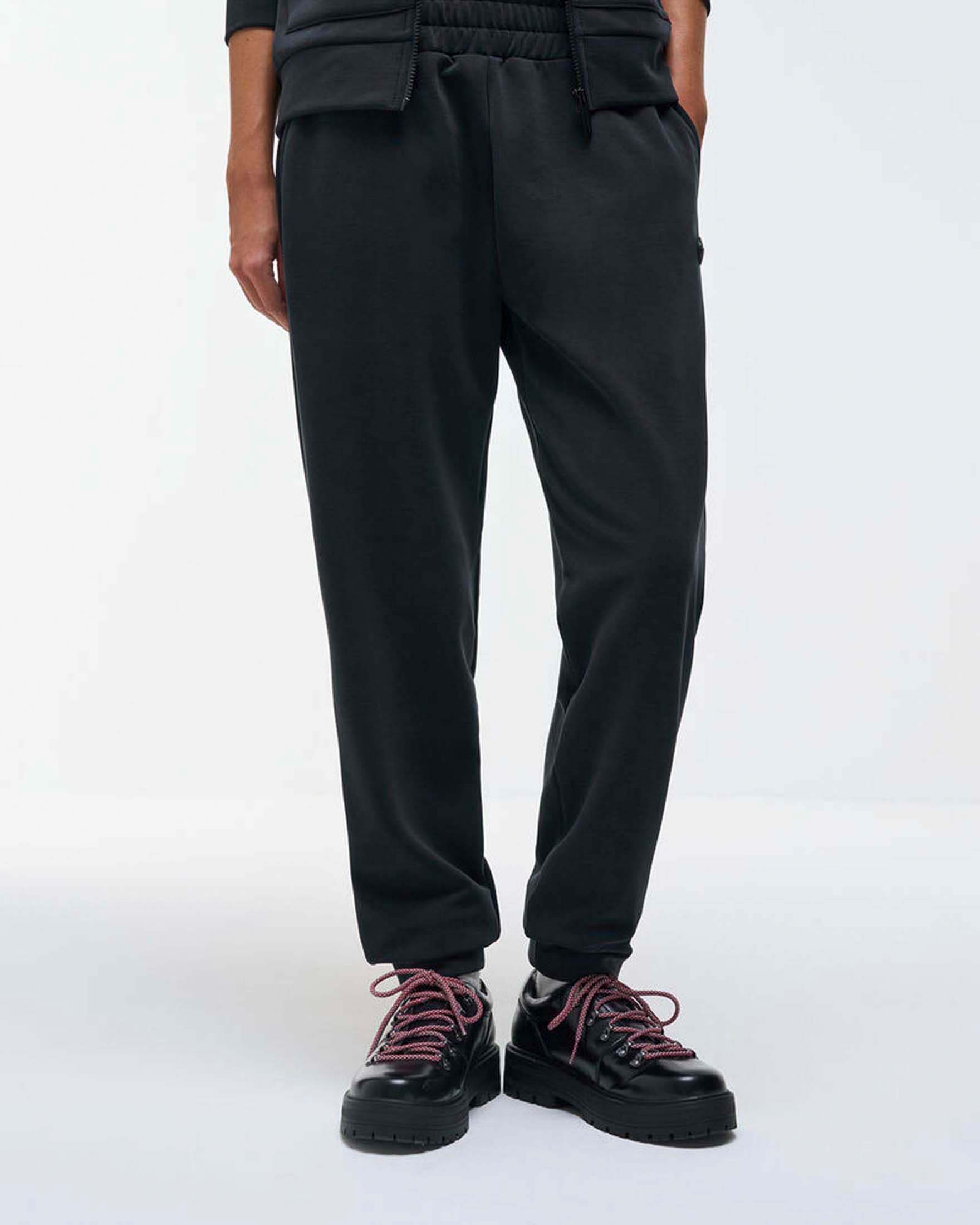 Pantaloni jogger Colmar Originals neri in cotone modal stretch felpato