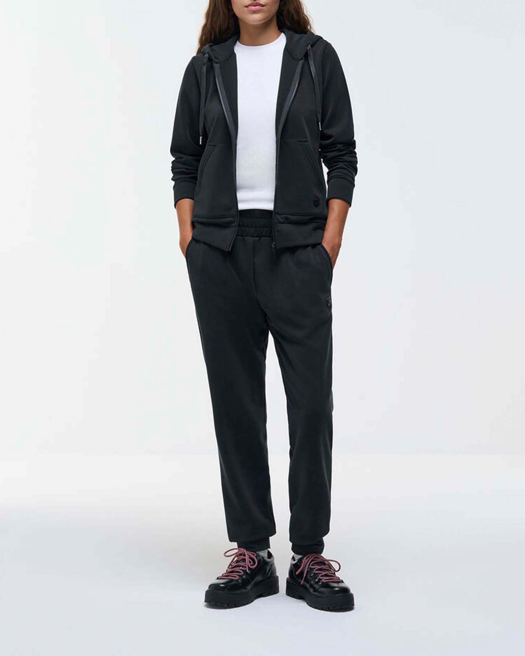 Pantaloni jogger Colmar Originals neri in cotone modal stretch felpato image
