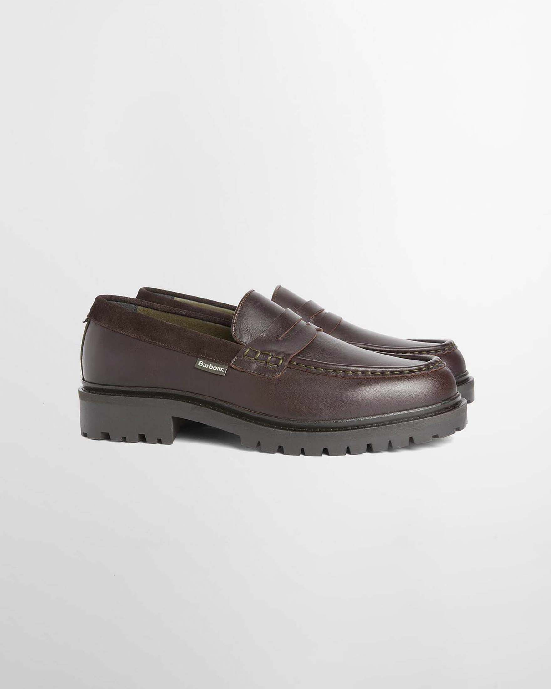 Mocassini Barbour Croxton in pelle marrone image