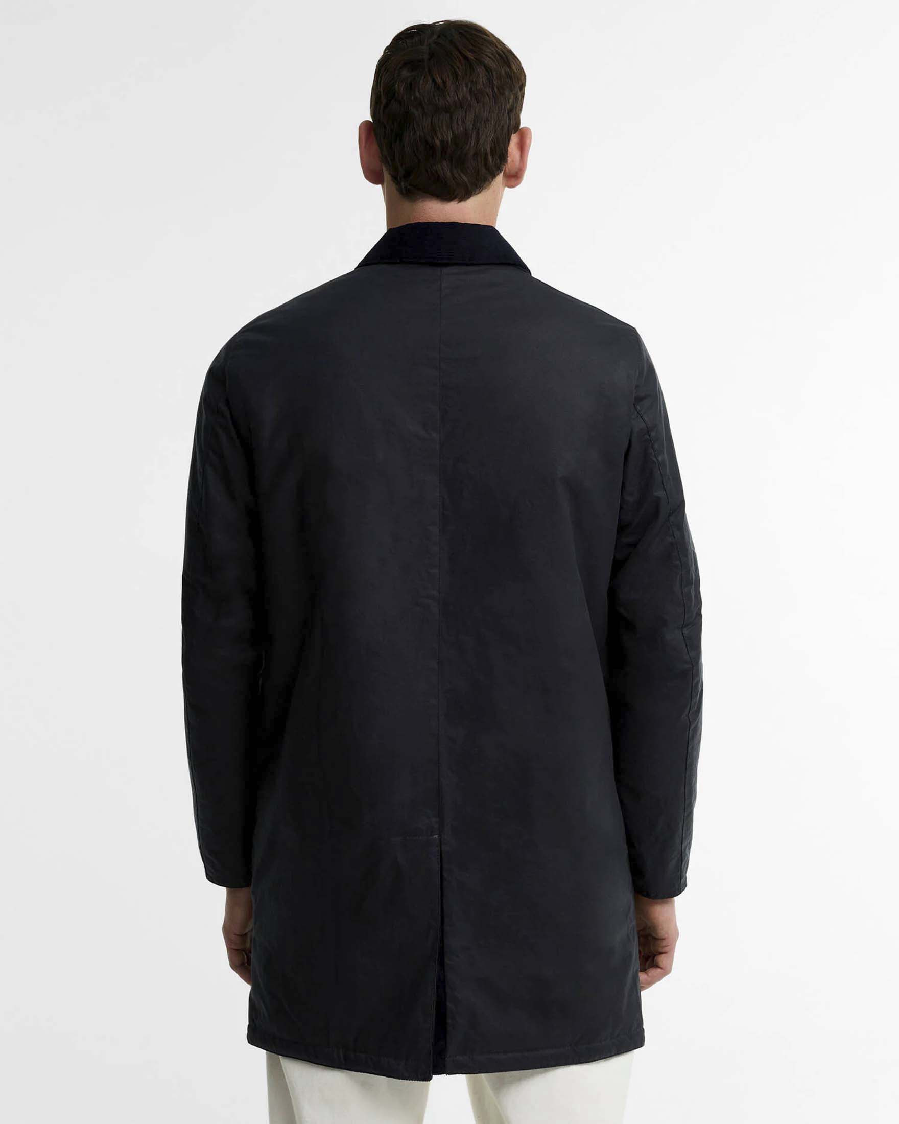 Impermeabile Barbour blu Cera Mac in cotone cerato image