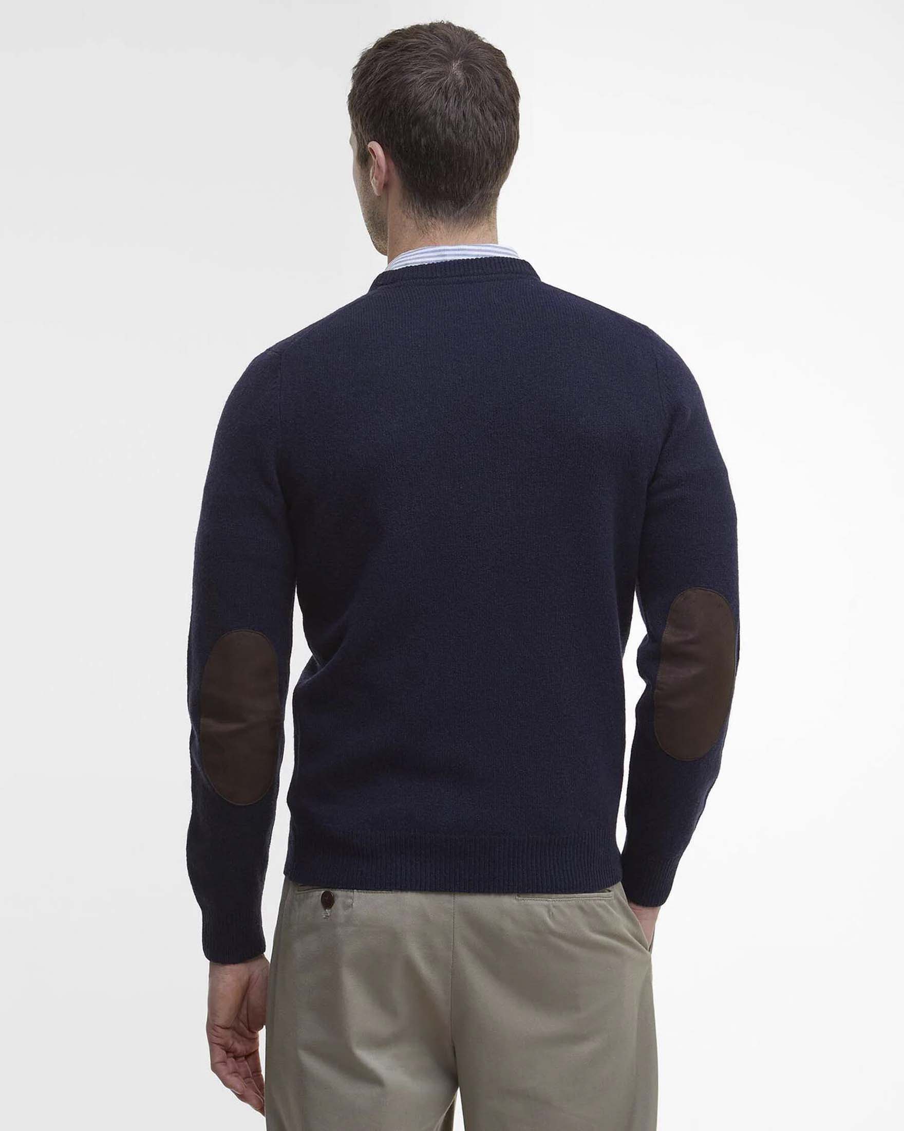 Maglione girocollo Barbour Essential blu in lana merino image