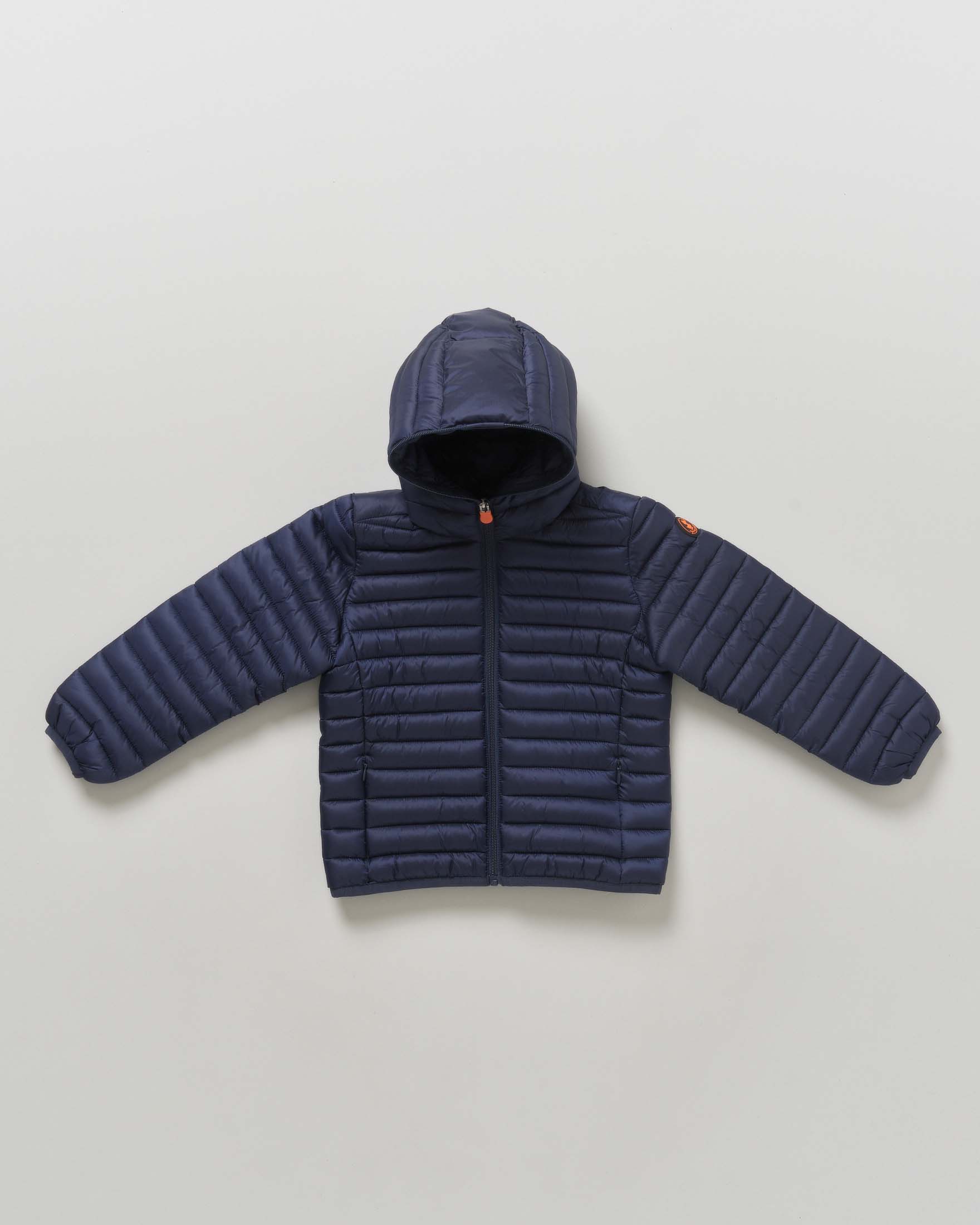 Piumino Save the duck blu con cappuccio fisso e imbottitura in Plumtech®