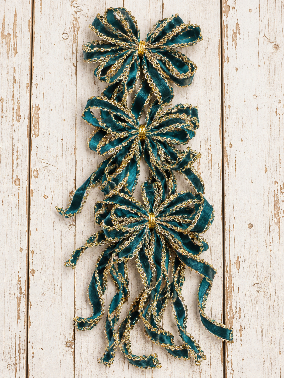 Fiocco Sfrangiato Verde Set 3 pz 8x15