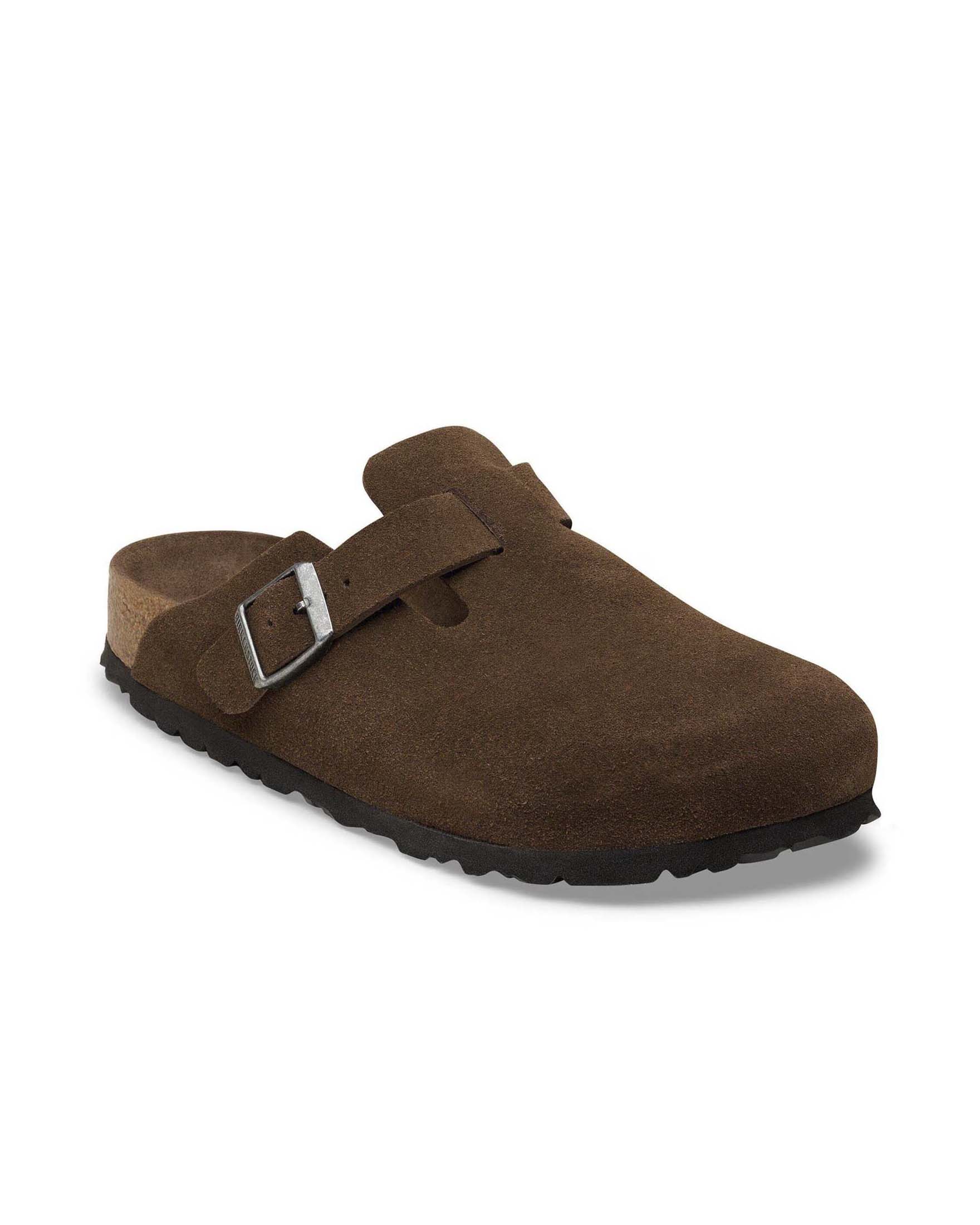 Sabot Birkenstock Boston Soft Footbed in pelle scamosciata marrone