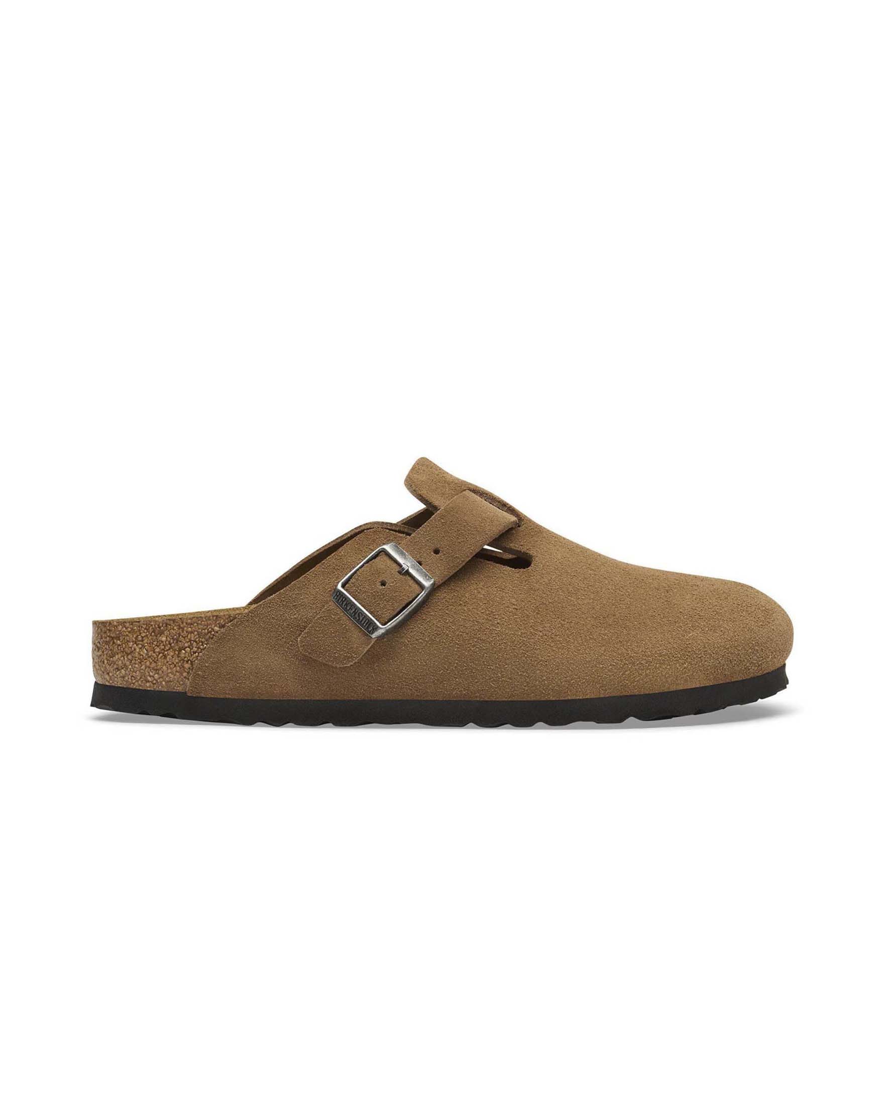 Sabot Birkenstock Boston in pelle scamosciata cammello con finitura cerata image