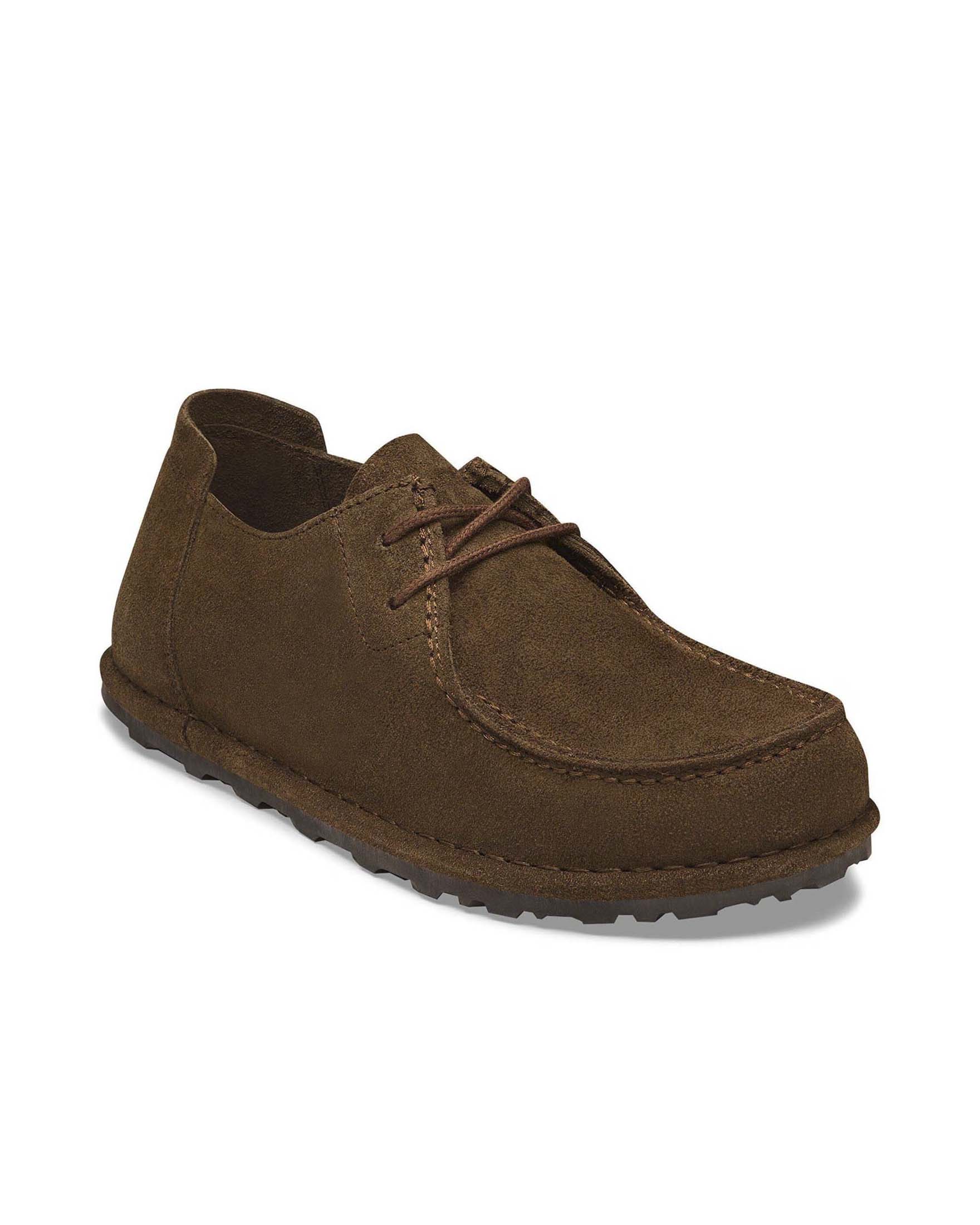 Mocassini Birkenstock Utti Lace in pelle scamosciata marrone