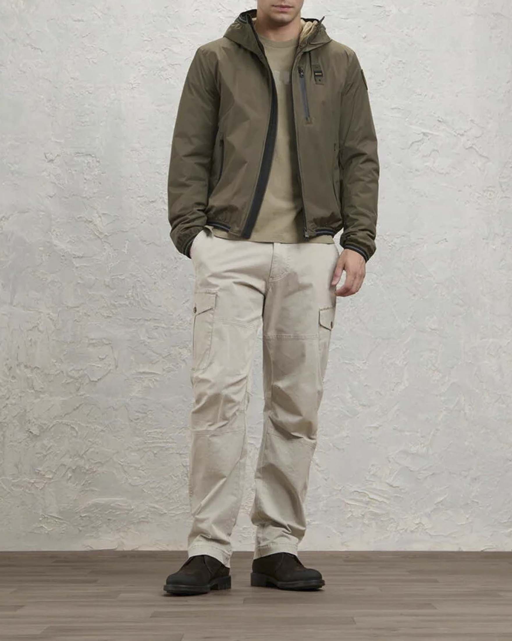Giubbino Blauer Devon verde militare idrorepellente con interno in ecopelliccia