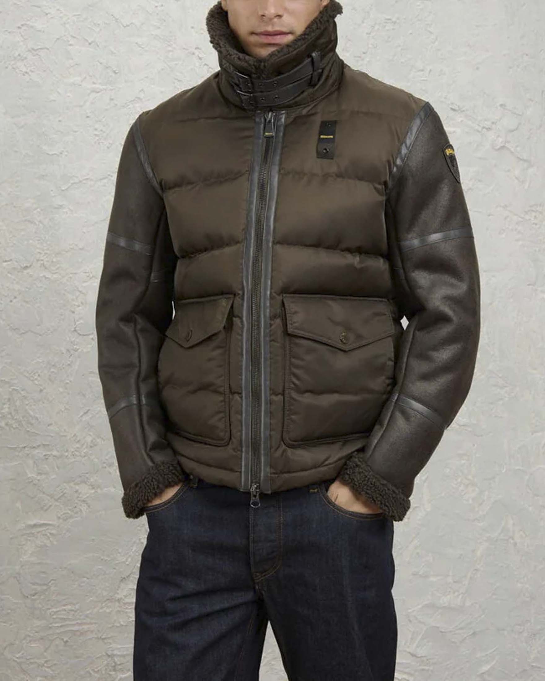 Giubbotto Blauer Amherst in nylon e montone ecologico marrone scuro image