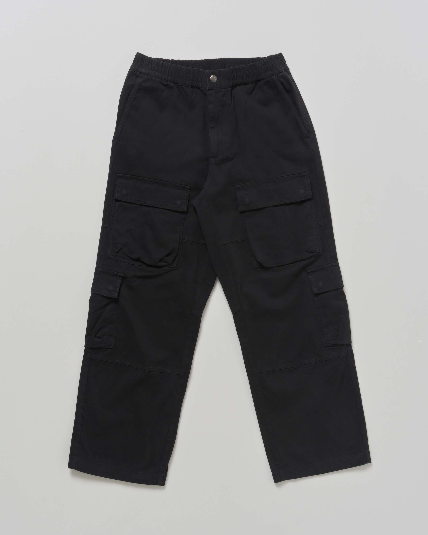 Pantalone nero Diesel in cotone stretch con tasconi