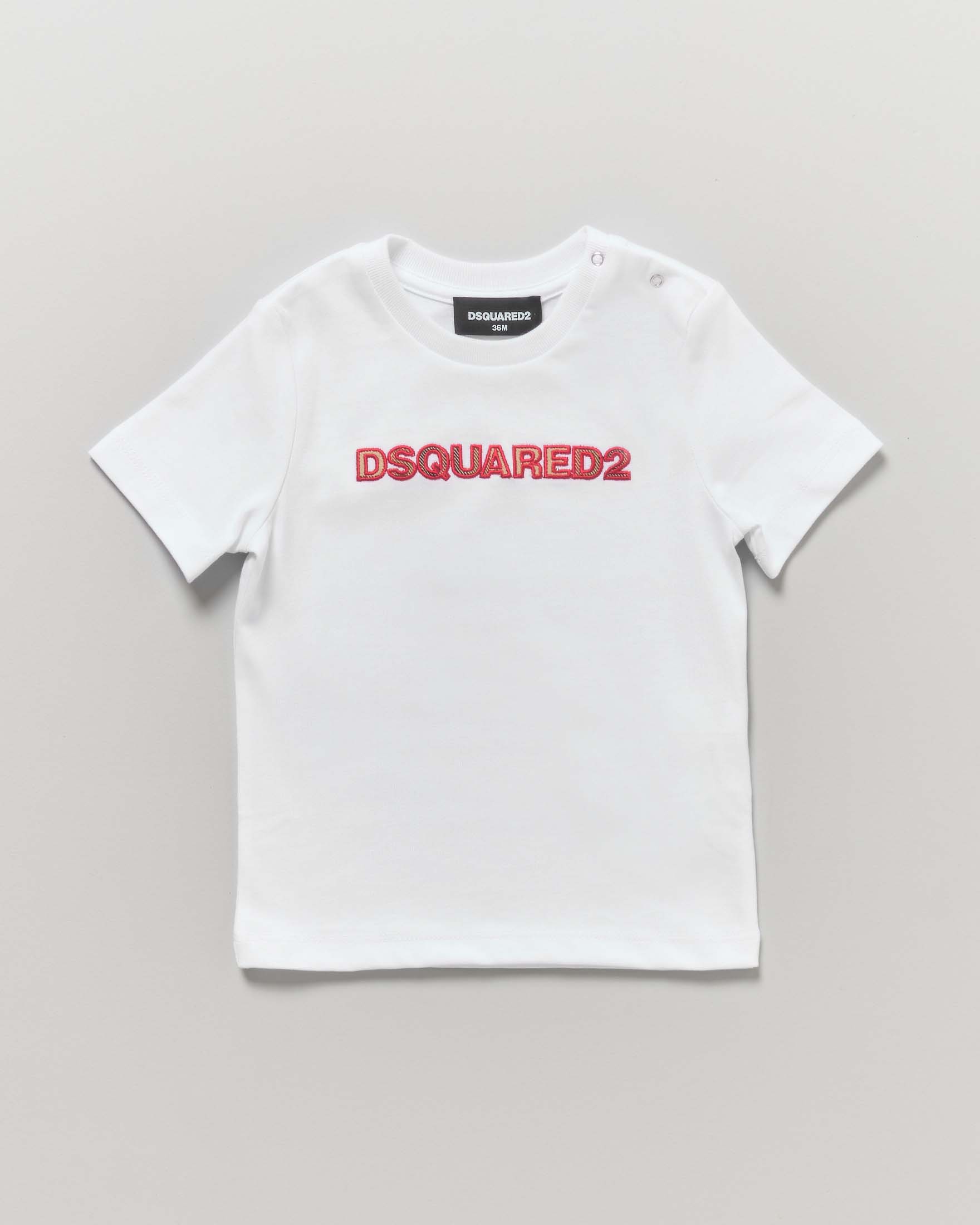 Felpa Dsquared2 bianca in puro cotone garzato con logo tartan