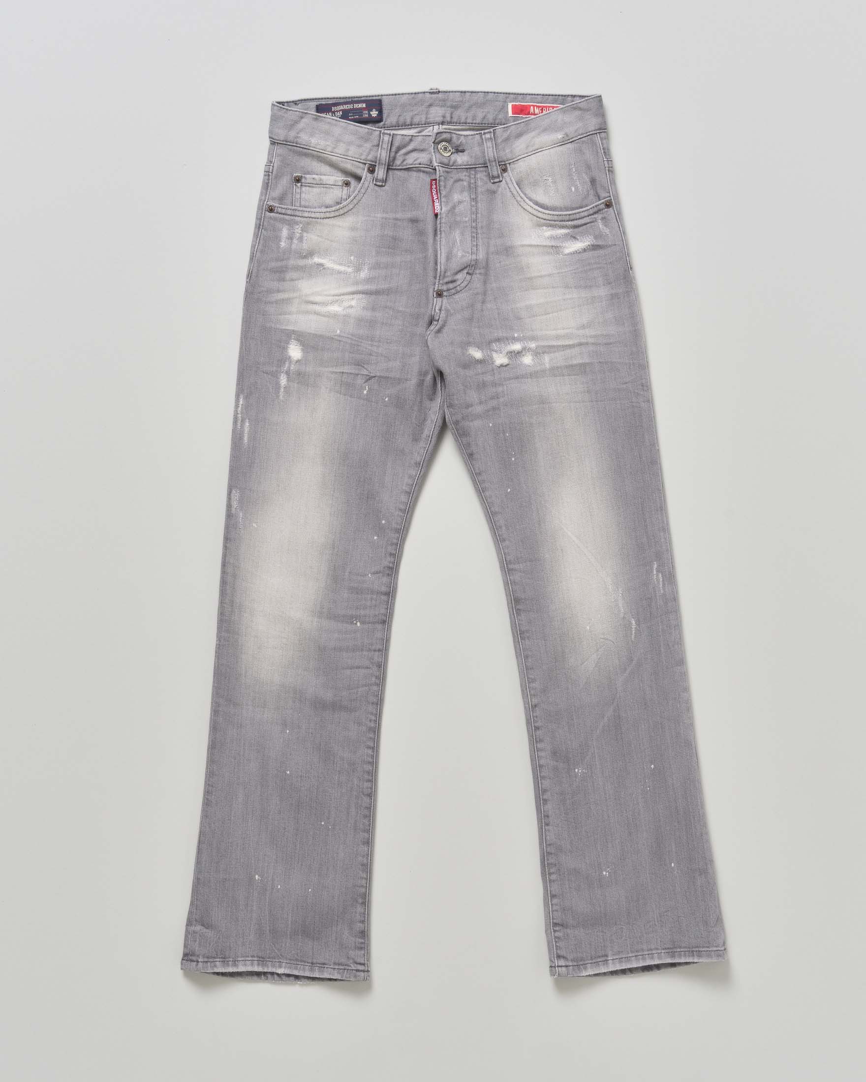 Jeans striaght Dsquared2 con schizzi bianchi e baffature