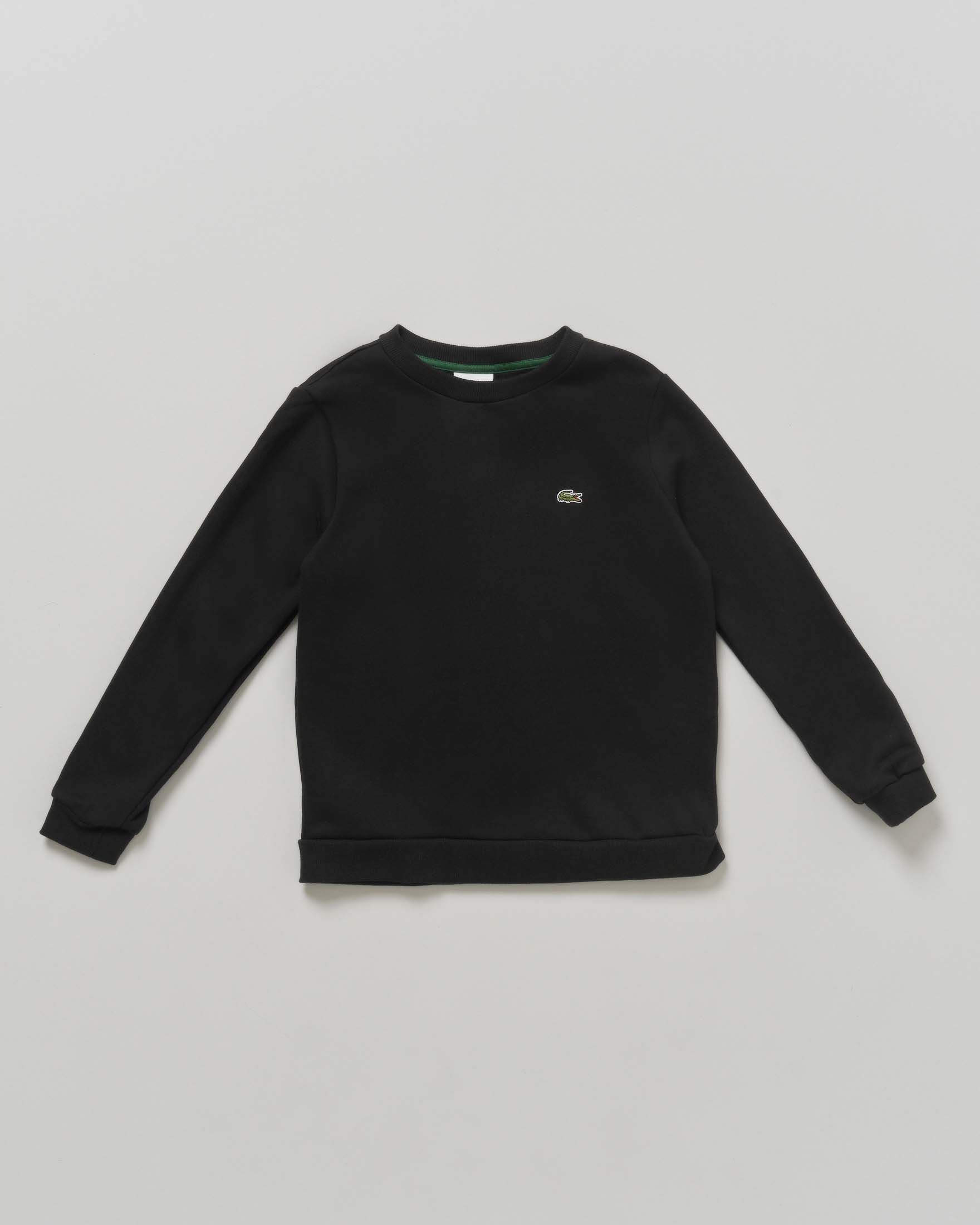 Felpa Lacoste nero in cotone felpato con logo icon