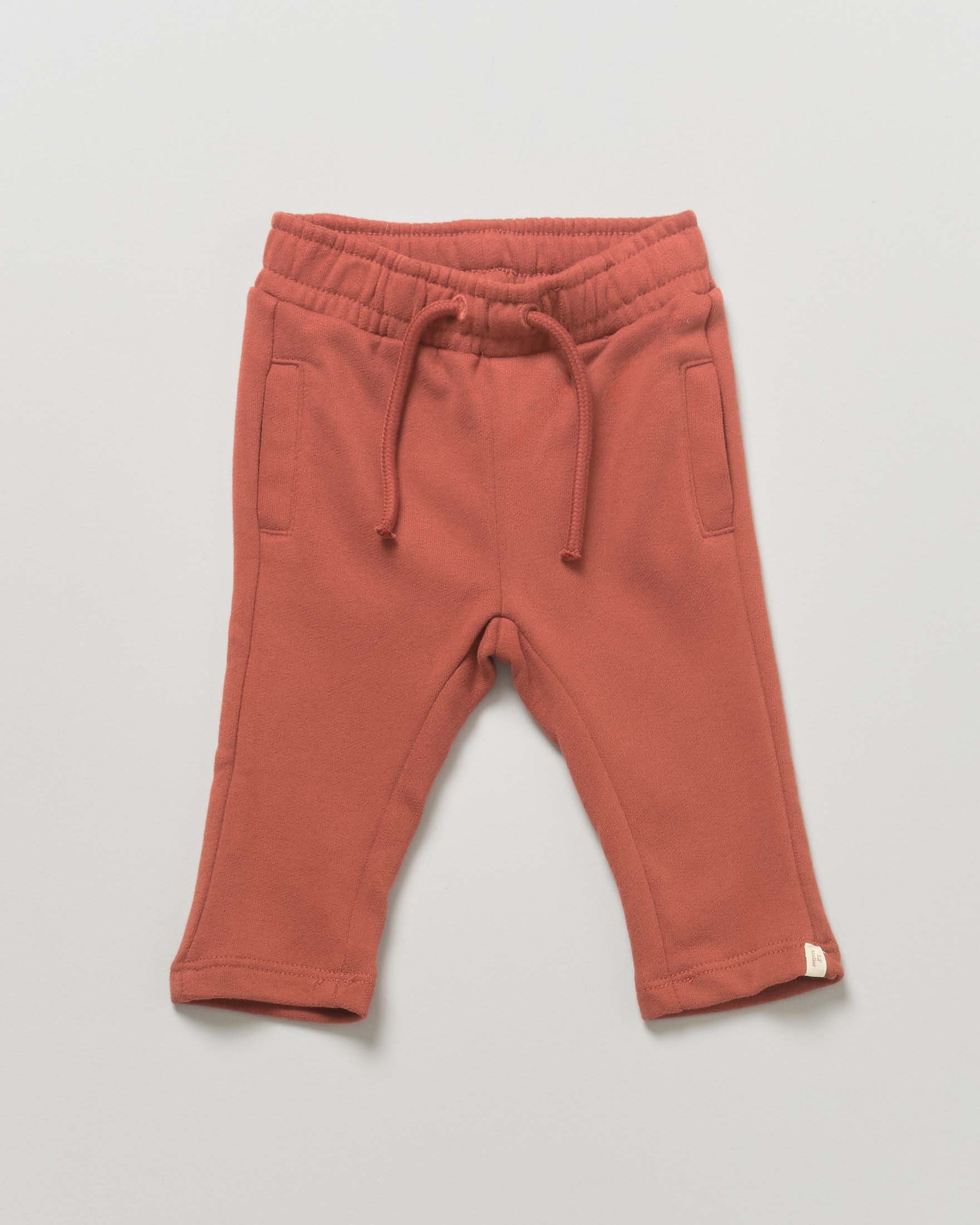 Pantalone color coccio Lil'Atelier in felpa di misto cotone