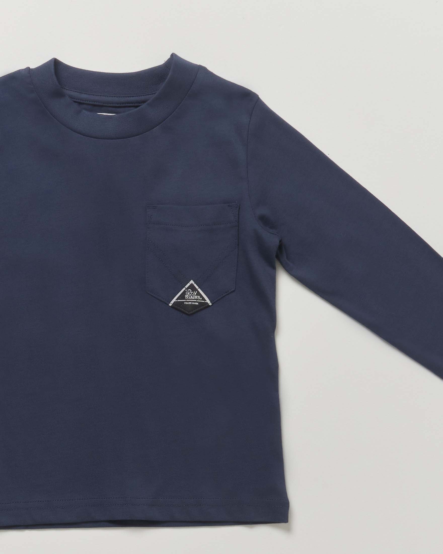 T-shirt blu Roy Roger's mezza manica in puro cotone con taschino image