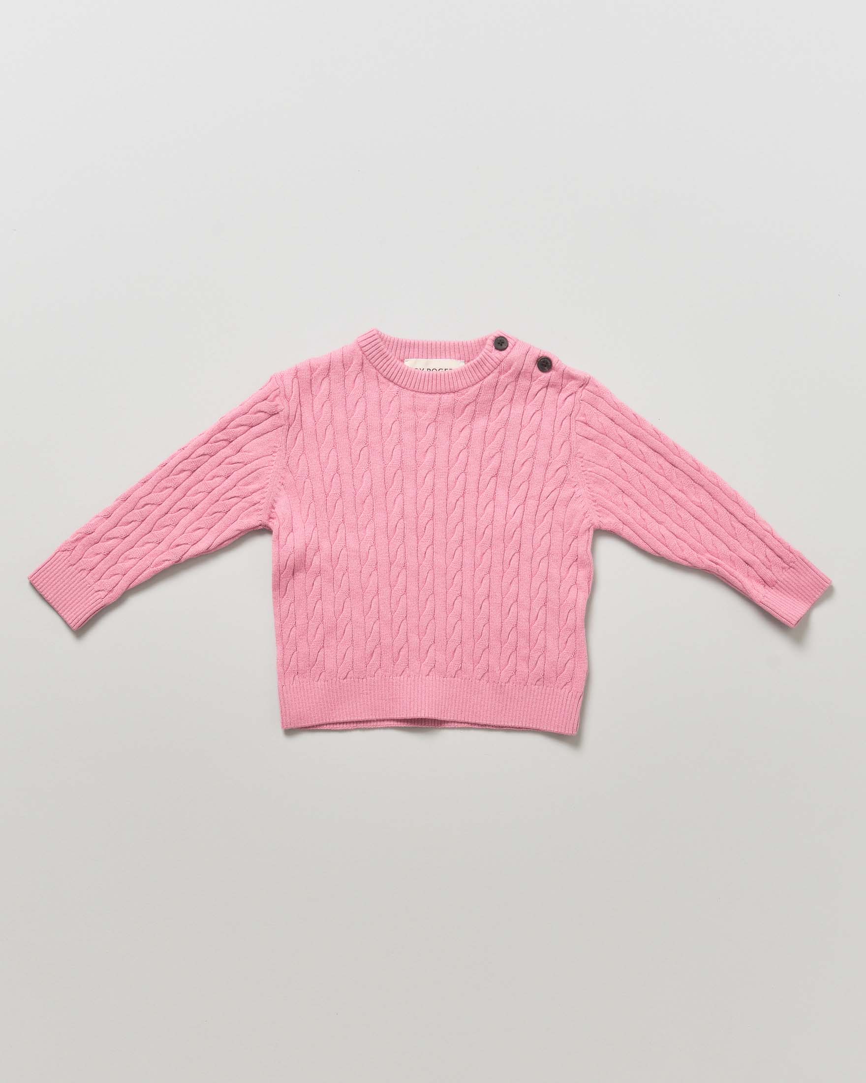 Maglioncino rosa Roy Roger's in misto cotone e lana a trecce