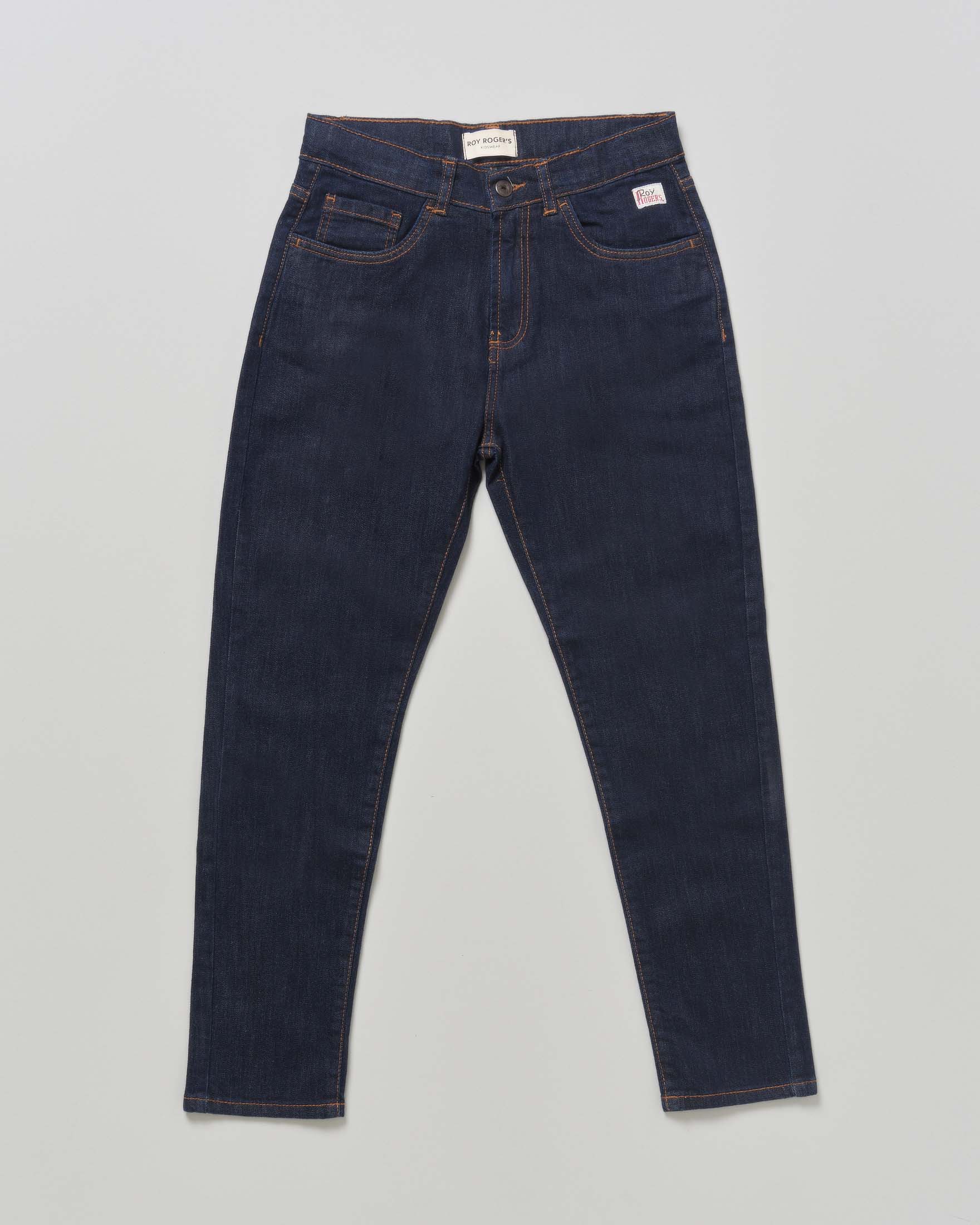 Jeans carrot fit Roy Roger's a lavaggio scuro in cotone stretch