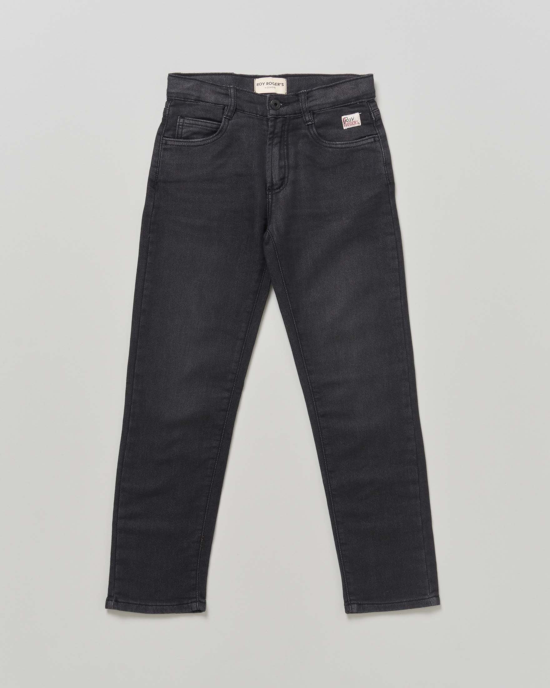 Jogger regular fit nero Roy Roger's in cotone stretch