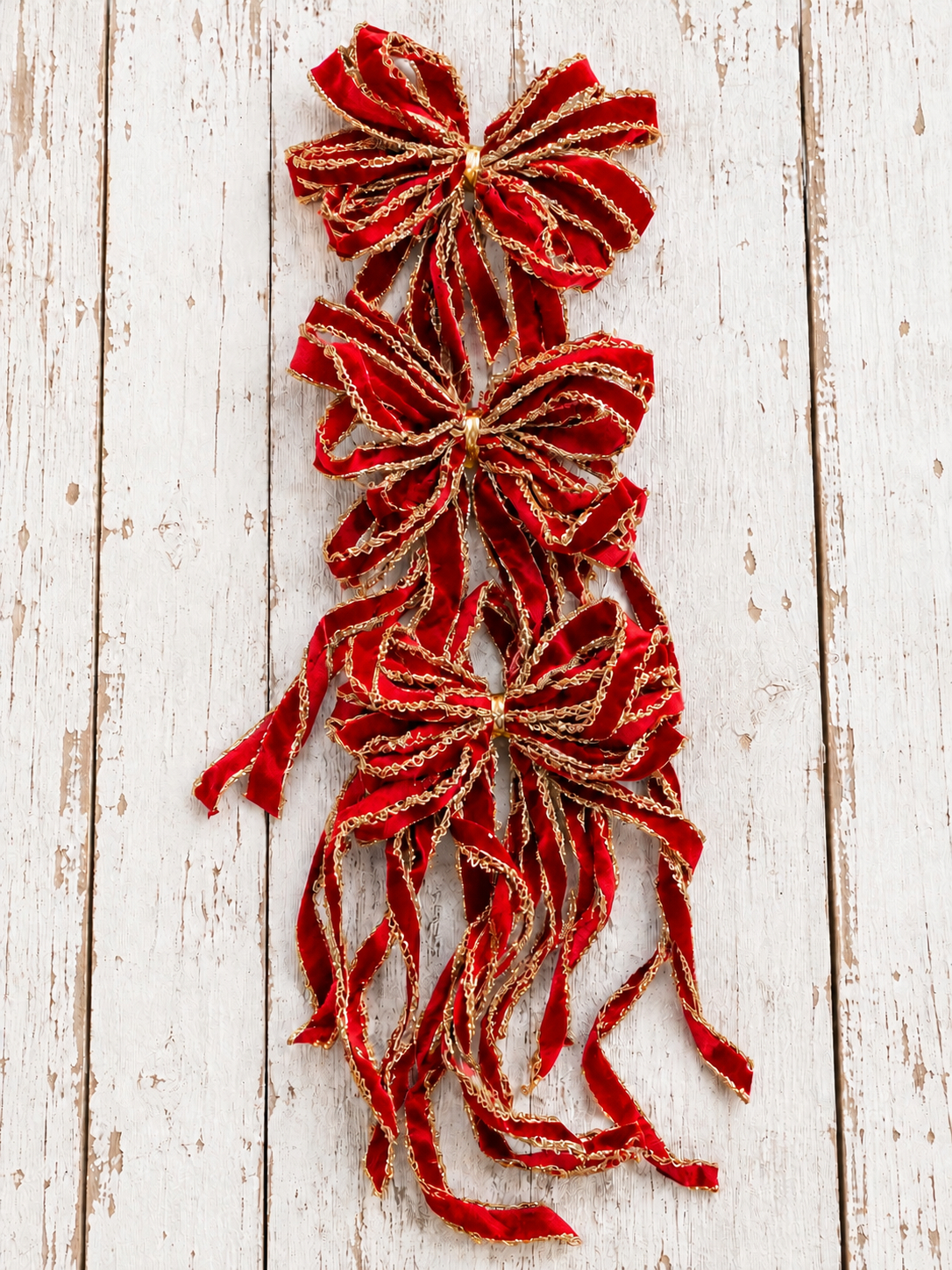 Fiocco Sfrangiato Rosso Set 3 pz 8x15