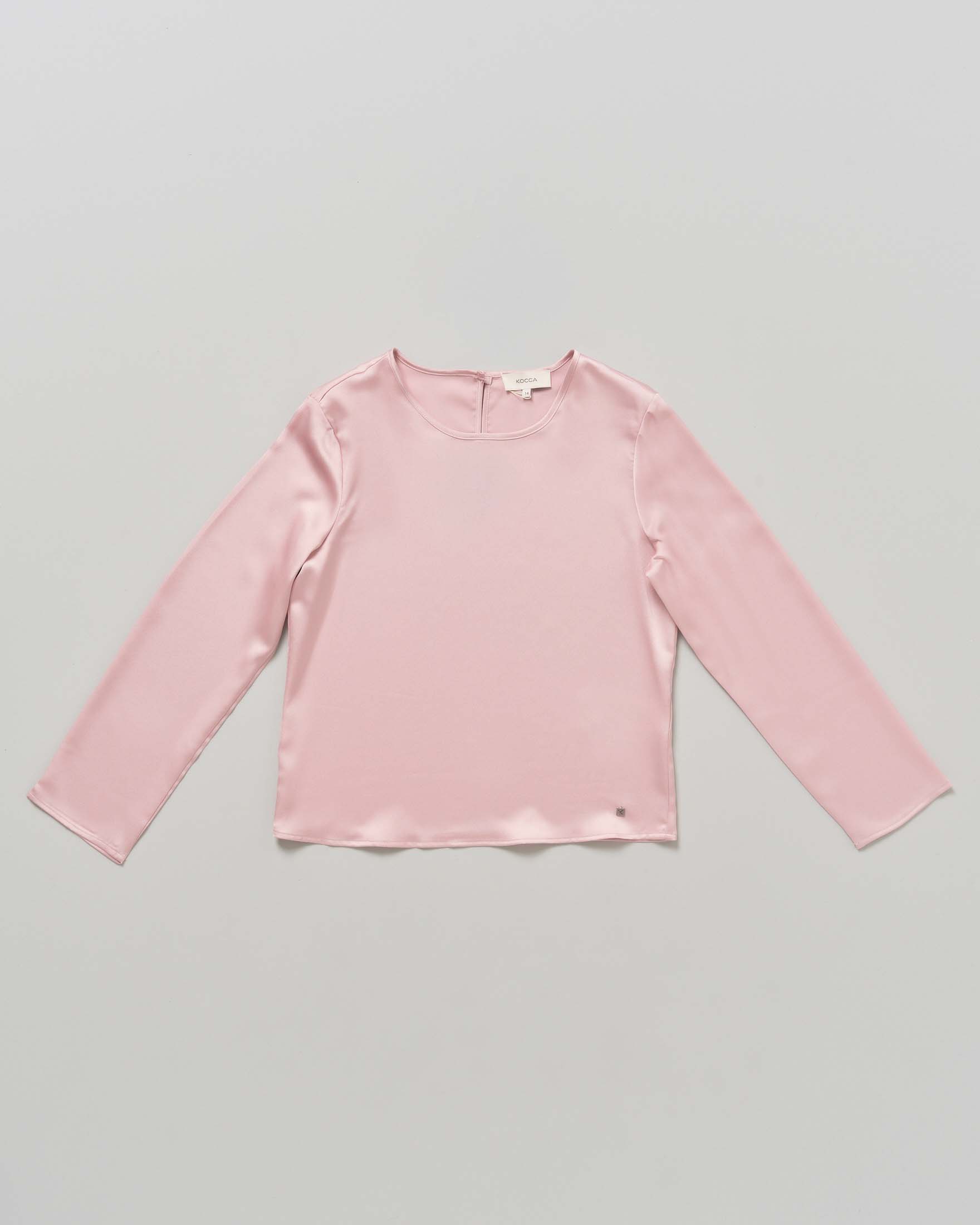 Camicetta rosa Kocca in raso a maniche lunghe