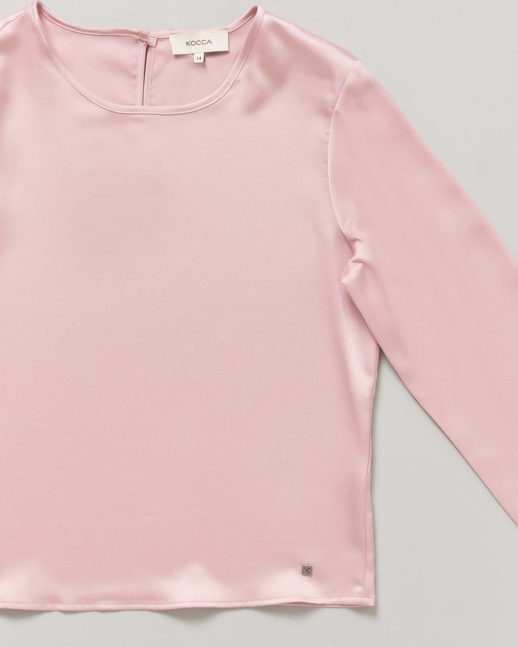 Camicetta rosa Kocca in raso a maniche lunghe image
