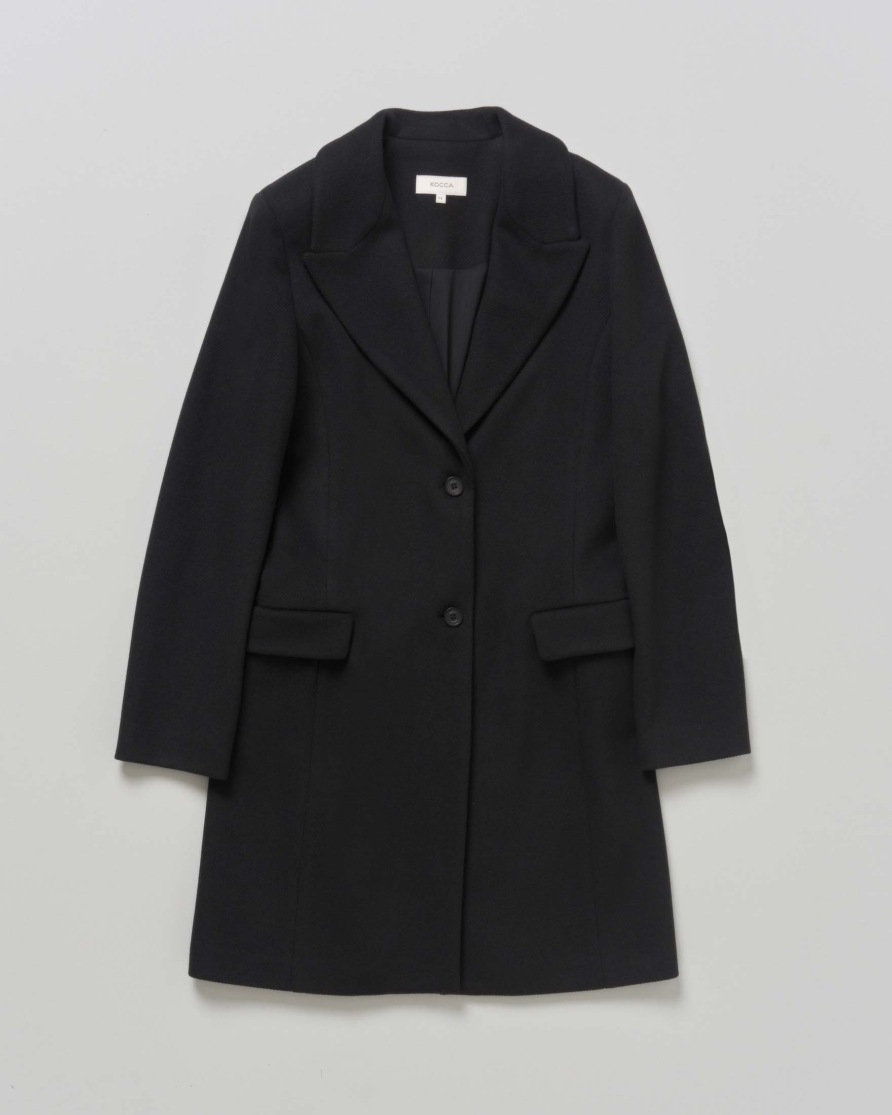 Cappotto nero Kocca in velour di misto viscosa